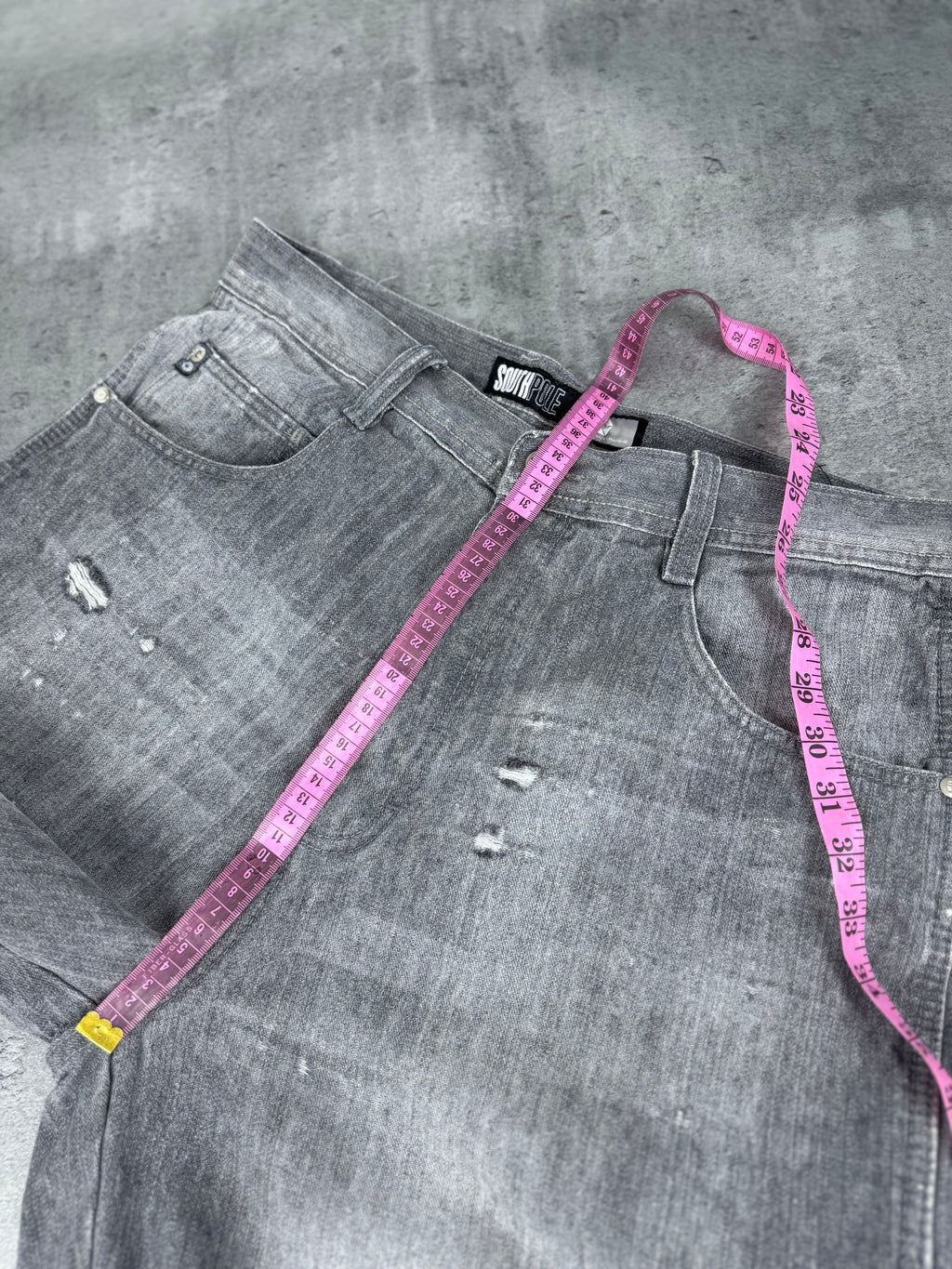 Crazy Baggy Southpole Gray Washed Hiphop Rap Jeans Spodnie eansowe jeansy 2000s 90s