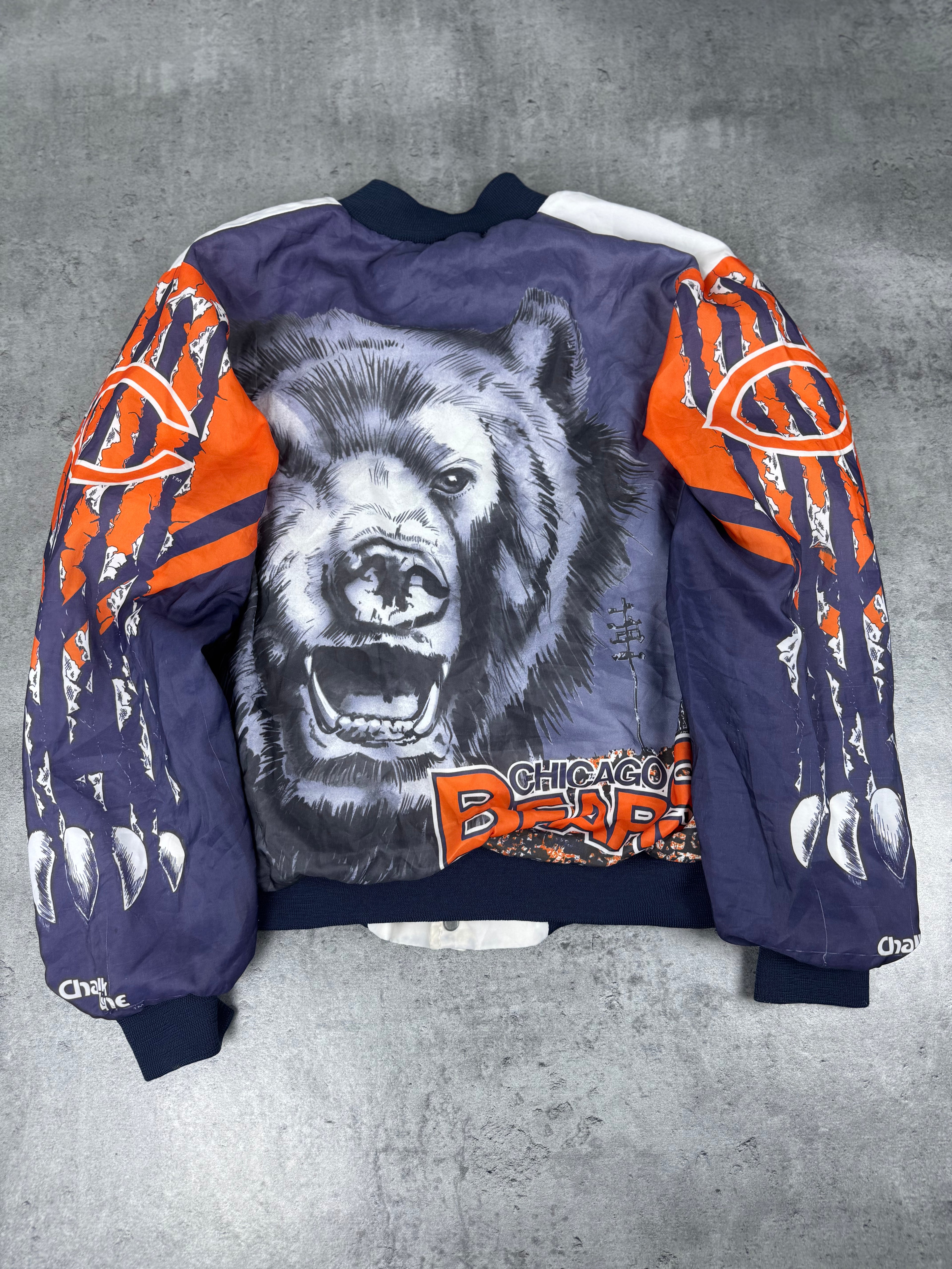 Rare 90s Chalk Line Chicago Bears NFL Bomber Jacket Kurtka sportowa AOP all over print usa nba