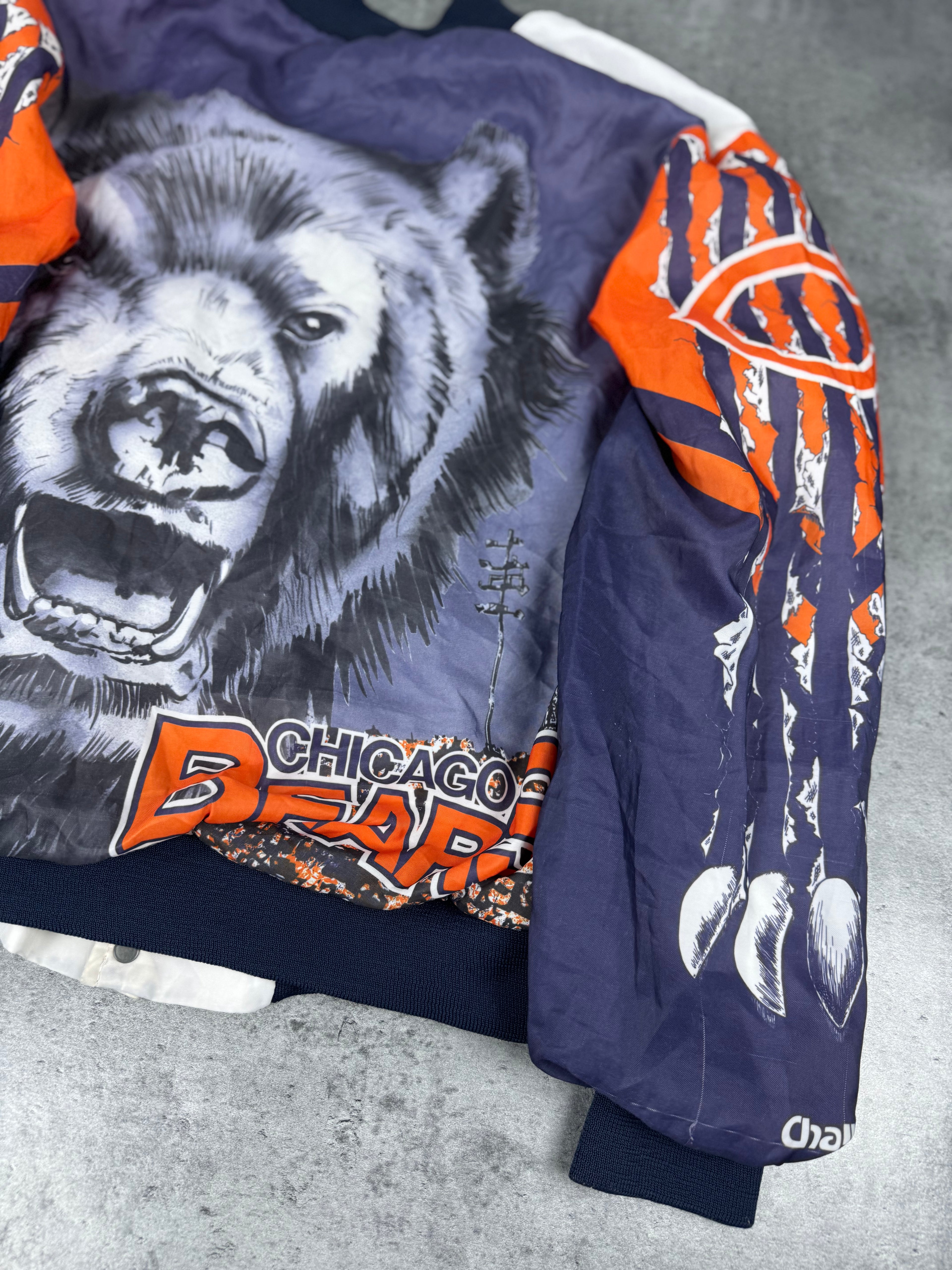 Rare 90s Chalk Line Chicago Bears NFL Bomber Jacket Kurtka sportowa AOP all over print usa nba