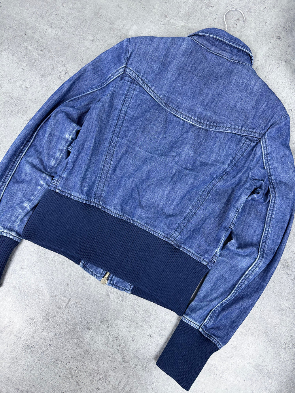 True Religion Jeans Bomber Jacket Bomberka Y2K Cropped Boxy Denim Trucker 2000s