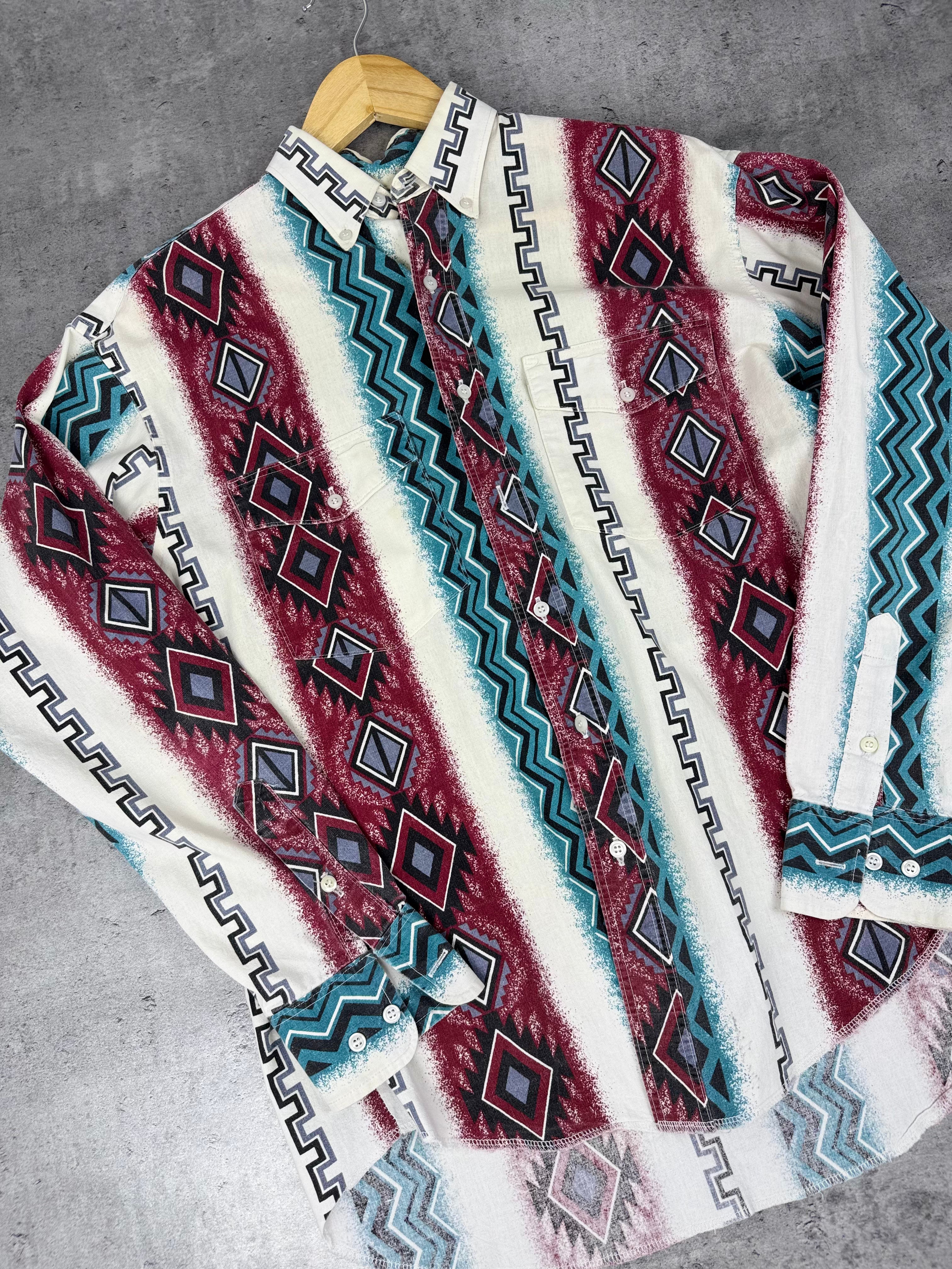 Wrangler Western Shirt koszula aztec tribal cowboy rodeo vintage country brushpooper