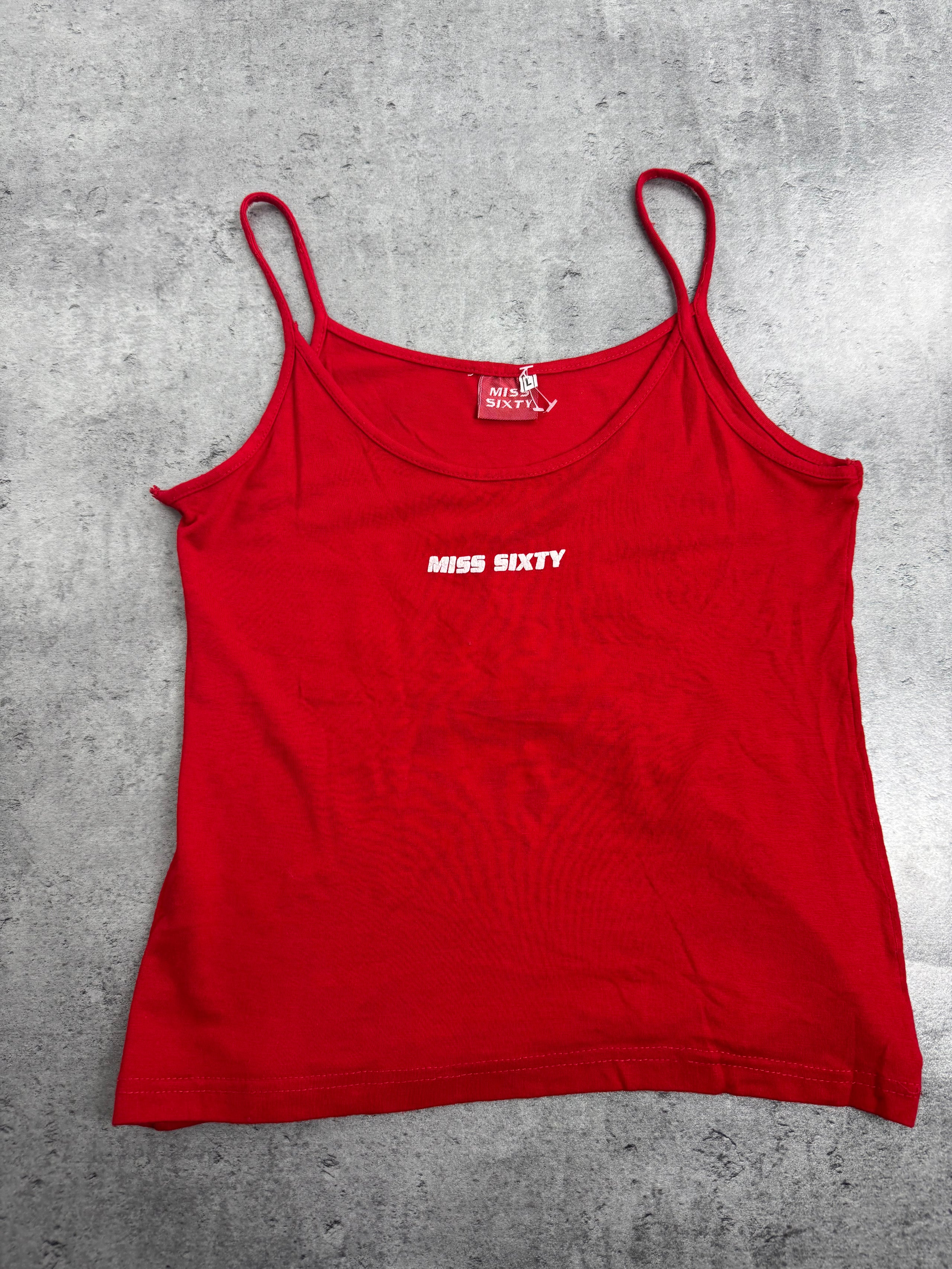 Miss Sixty 60 Vintage Tank Top Italian Crop Bluzka na ramiączkach sexy summer