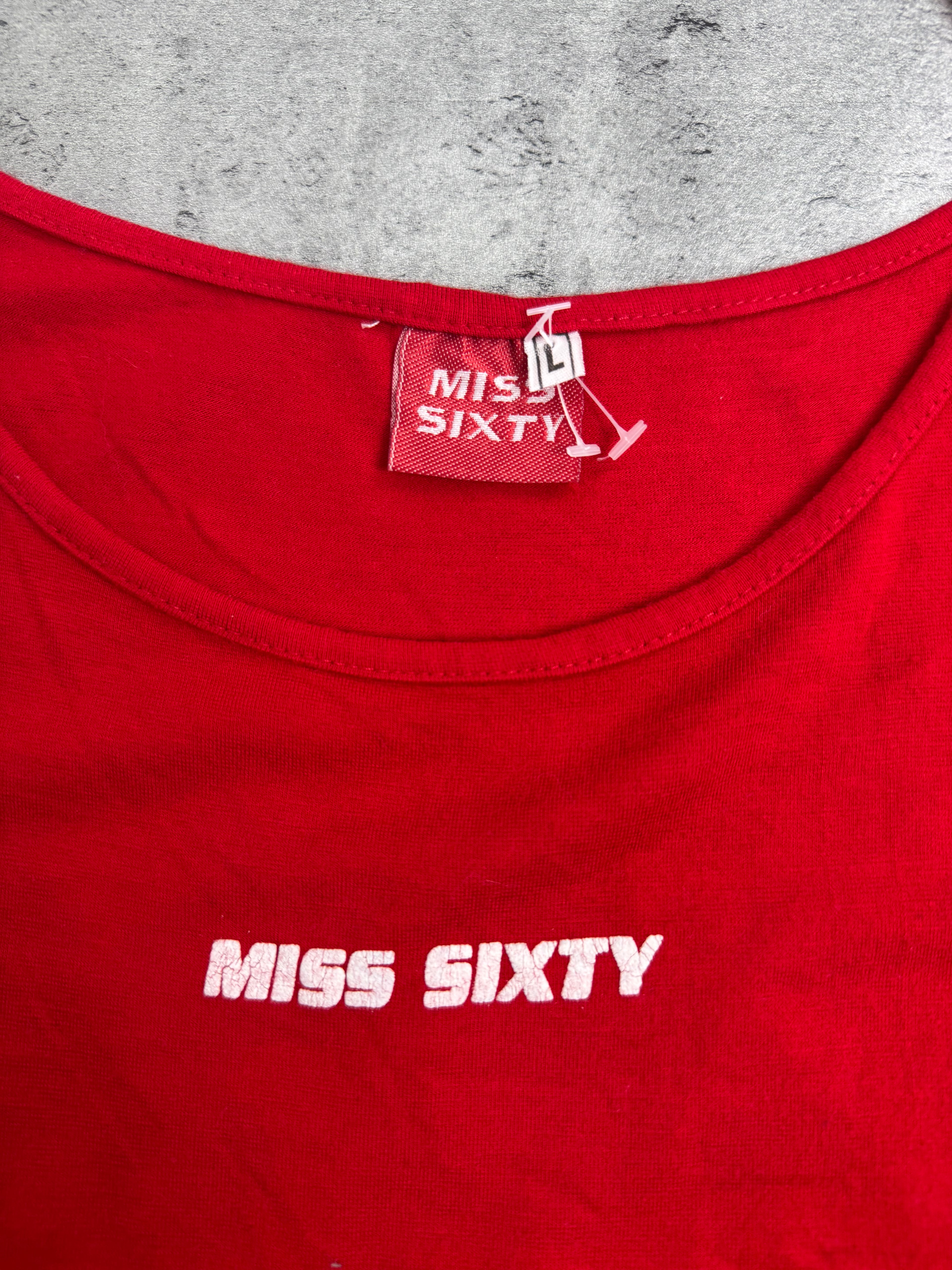 Miss Sixty 60 Vintage Tank Top Italian Crop Bluzka na ramiączkach sexy summer