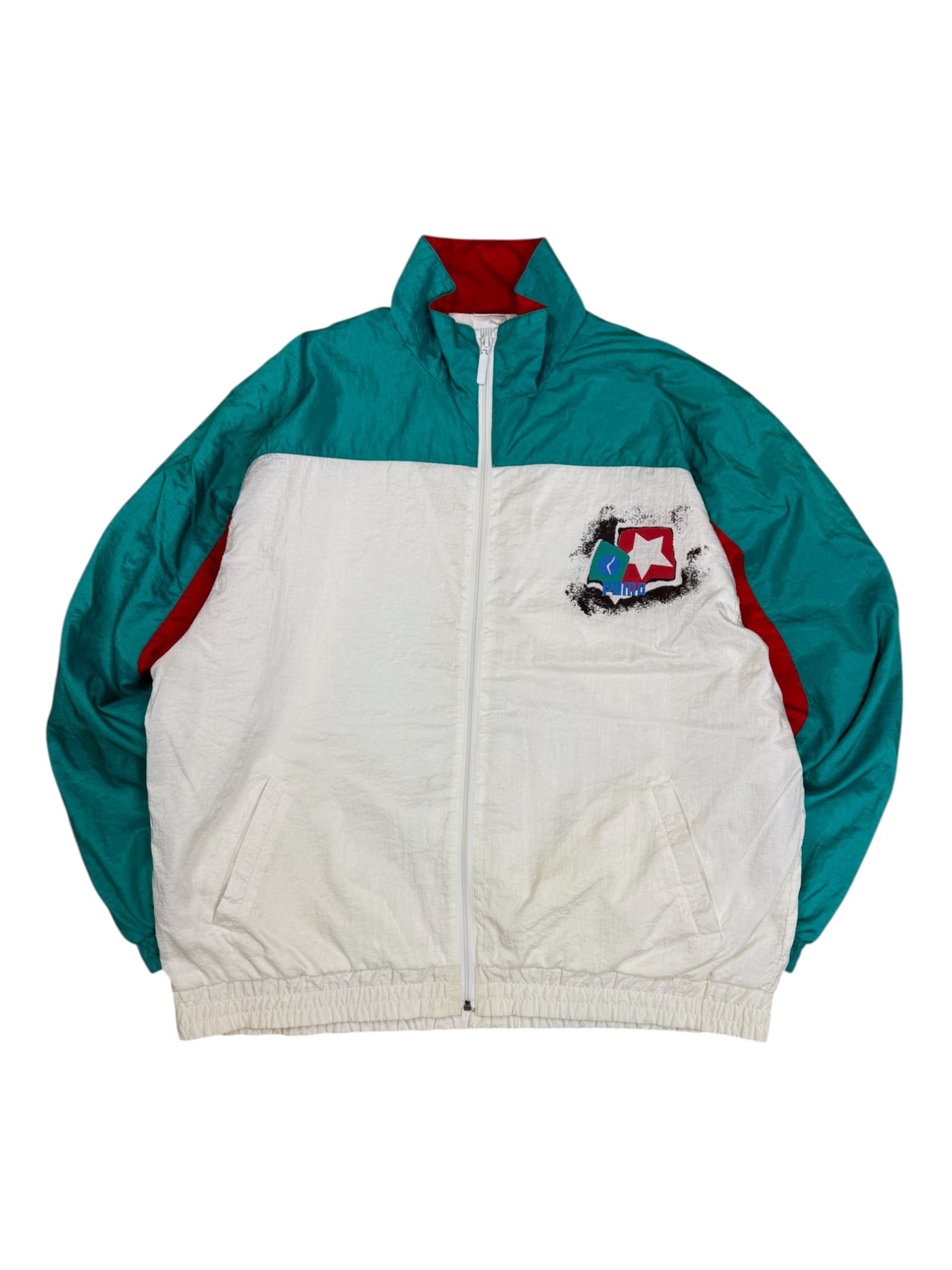 90s Puma Colourful Full Zip All Over Graphic Print Track Jacket Size M