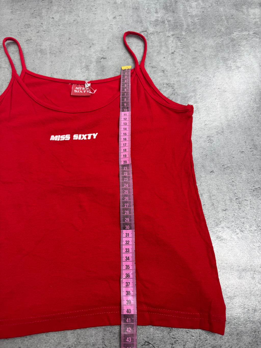 Miss Sixty 60 Vintage Tank Top Italian Crop Bluzka na ramiączkach sexy summer