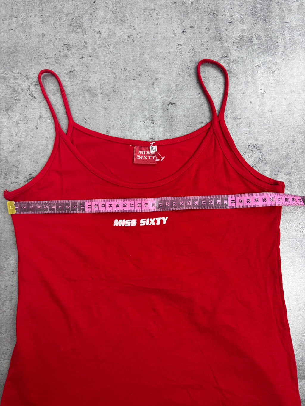 Miss Sixty 60 Vintage Tank Top Italian Crop Bluzka na ramiączkach sexy summer