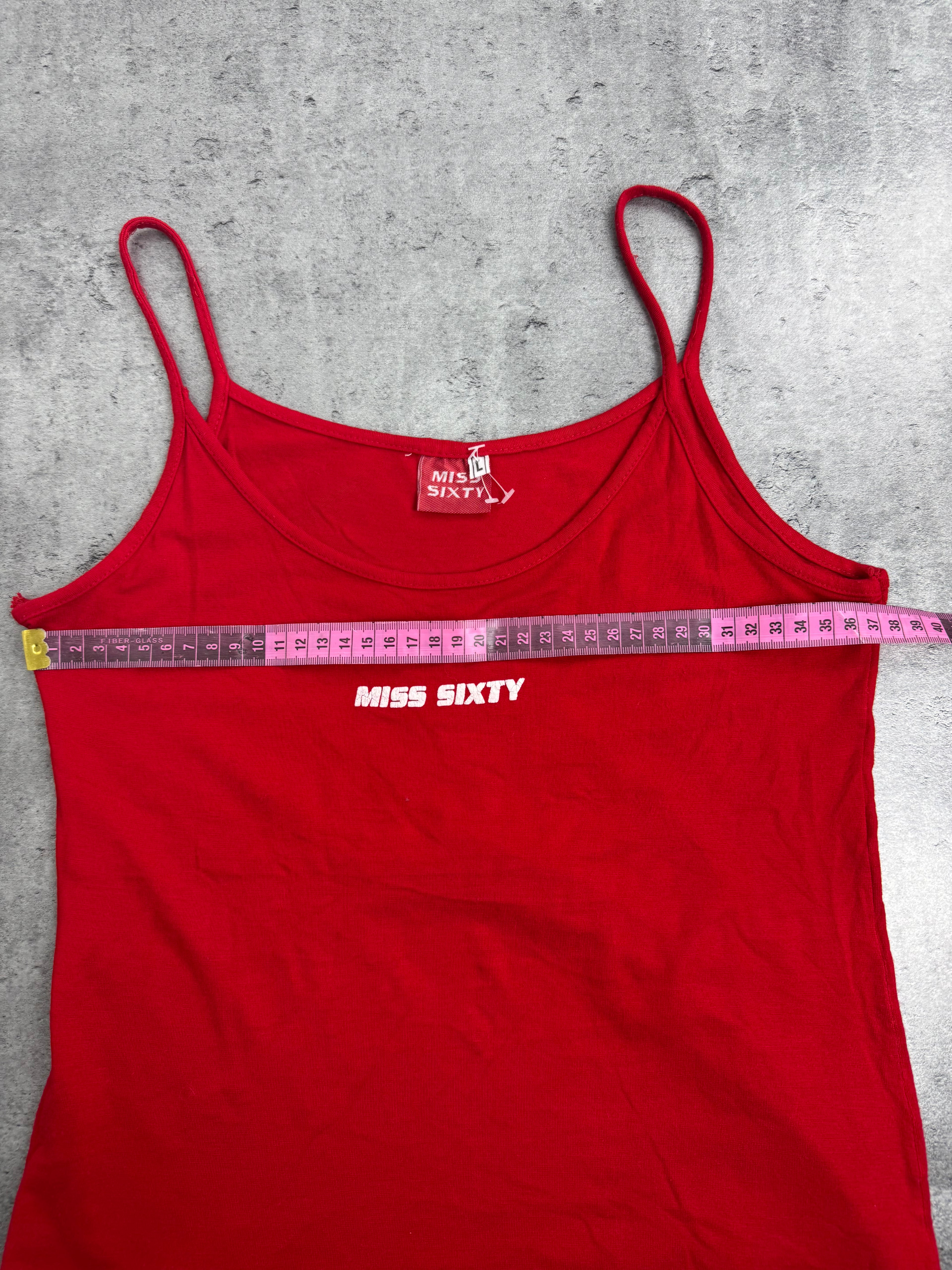 Miss Sixty 60 Vintage Tank Top Italian Crop Bluzka na ramiączkach sexy summer