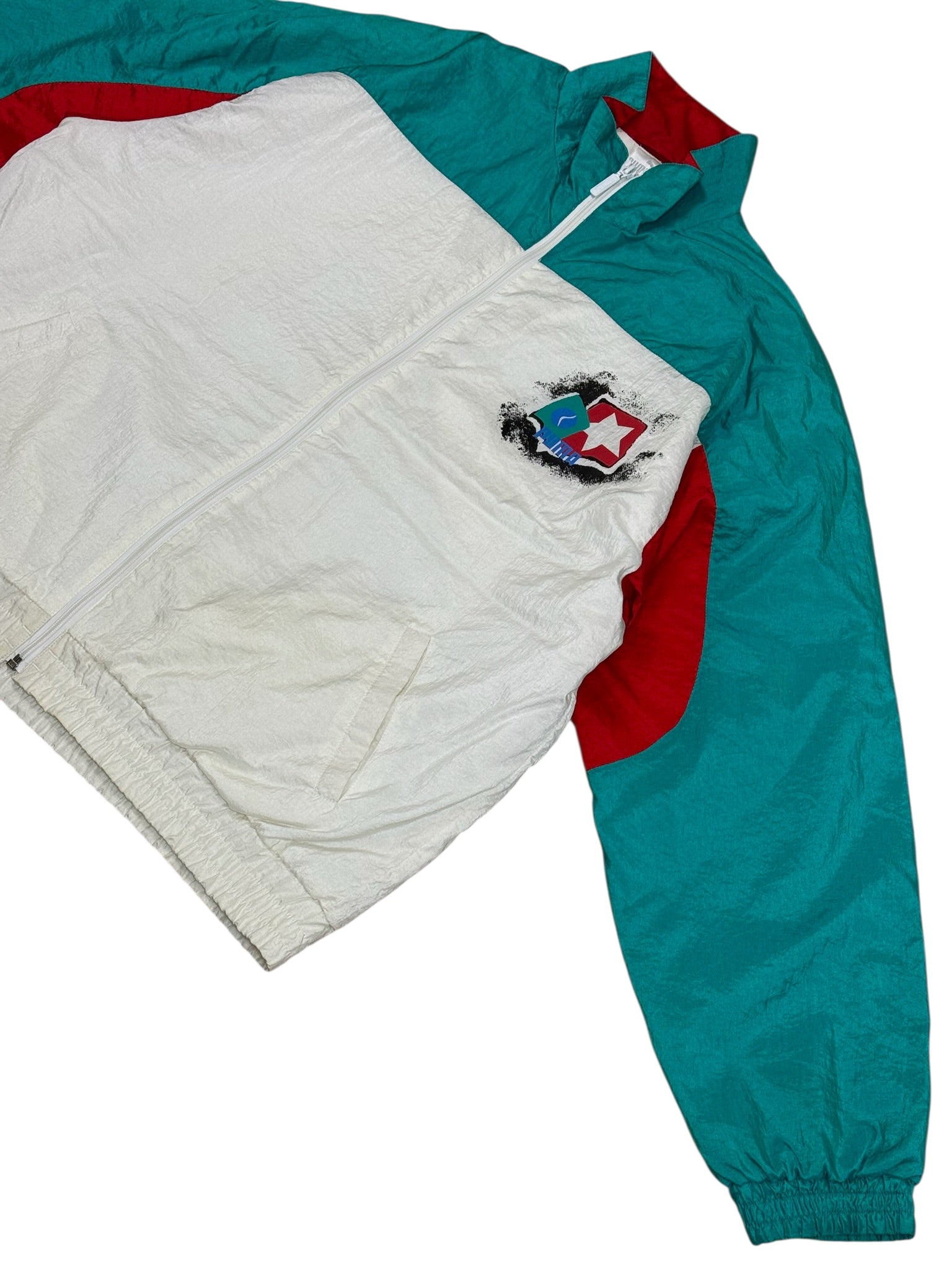 90s Puma Colourful Full Zip All Over Graphic Print Track Jacket Size M