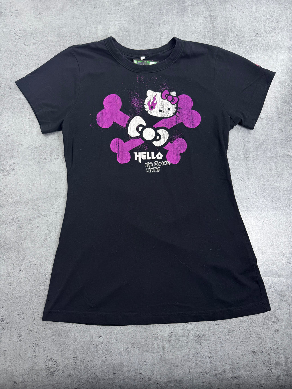 RARE Hello Kitty x Mad Barbarians Koszulka Bluzka z nadrukiem goth grunge Sanrio 2009 y2k