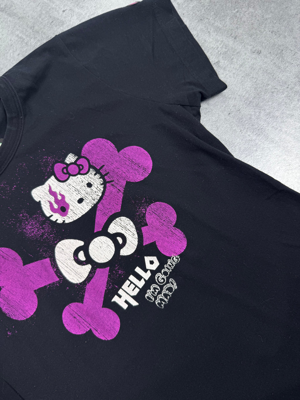 RARE Hello Kitty x Mad Barbarians Koszulka Bluzka z nadrukiem goth grunge Sanrio 2009 y2k