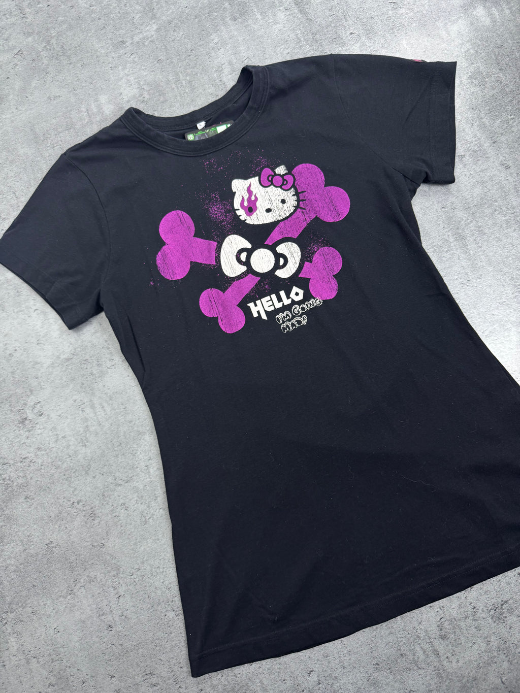 RARE Hello Kitty x Mad Barbarians Koszulka Bluzka z nadrukiem goth grunge Sanrio 2009 y2k
