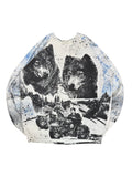 Vintage 90s Wolf Harley Sweater Single Stitch Logo