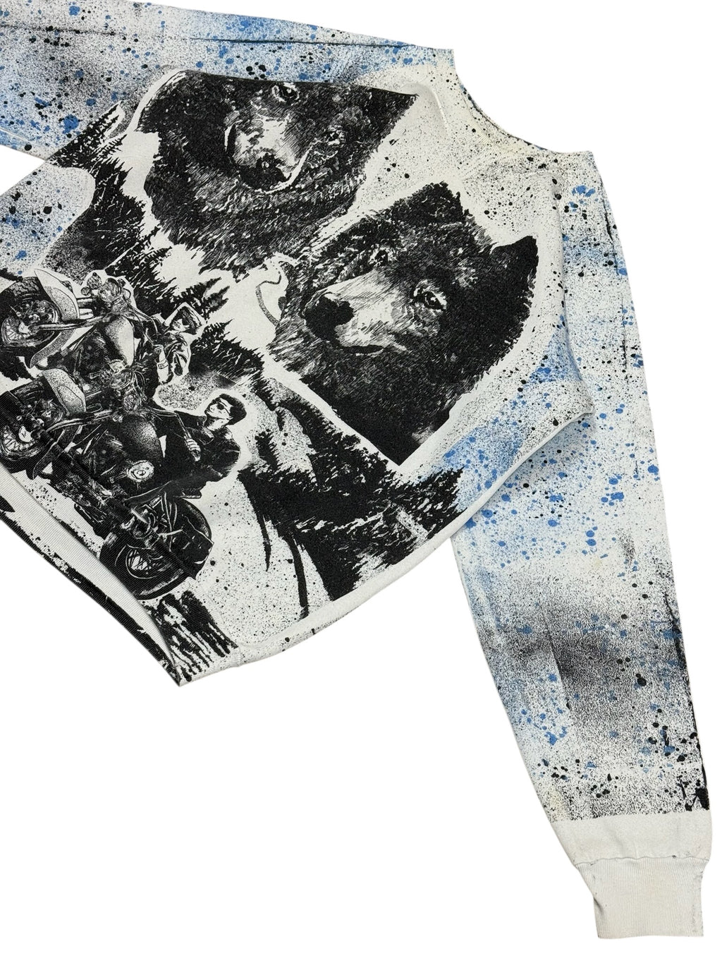 Vintage 90s Wolf Harley Sweater Single Stitch Logo