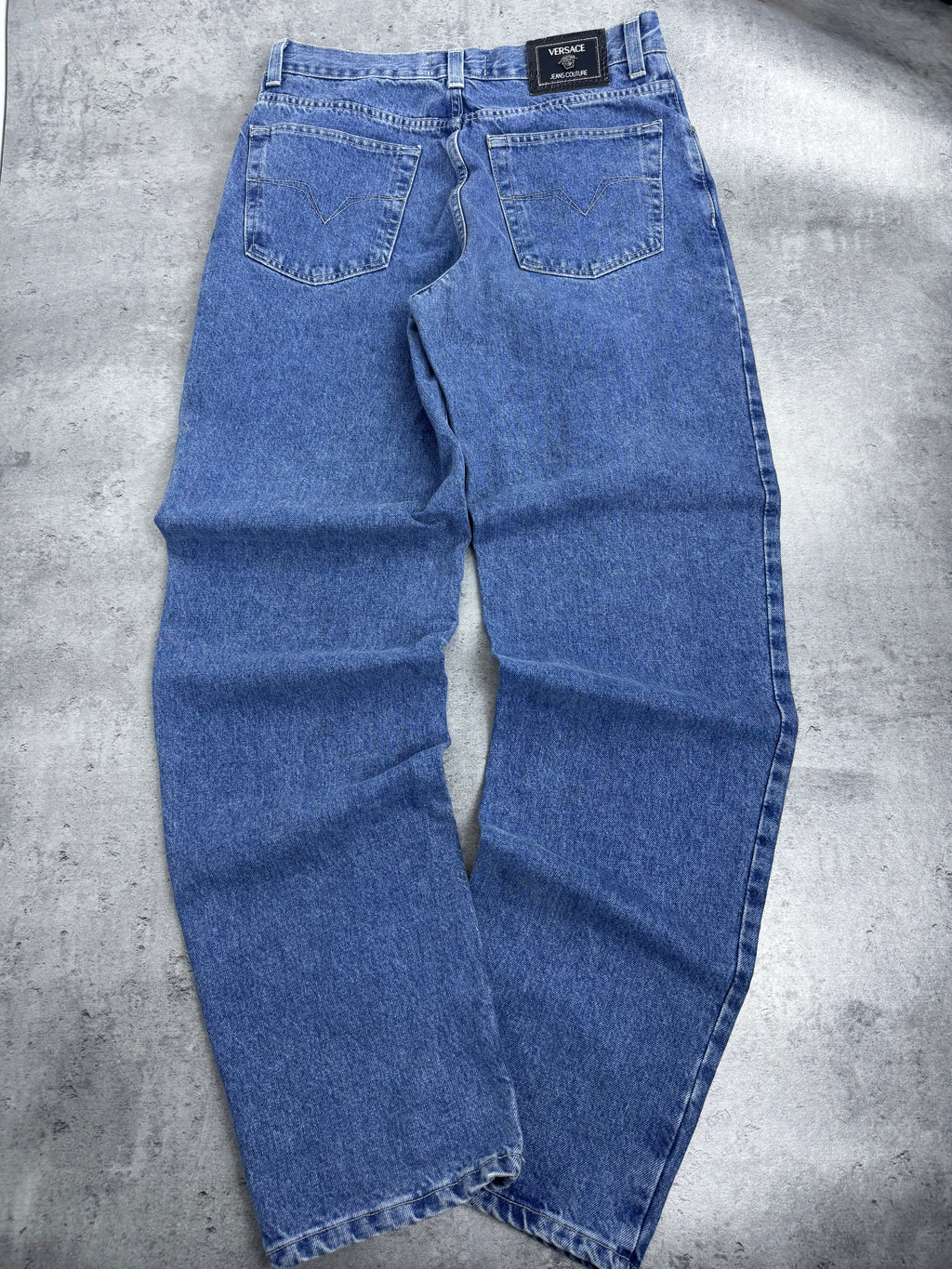 Versace Jeans Couture 90s Spodnie Jeansowe Luźne Baggy Straight Leg Jeans Designer Premium