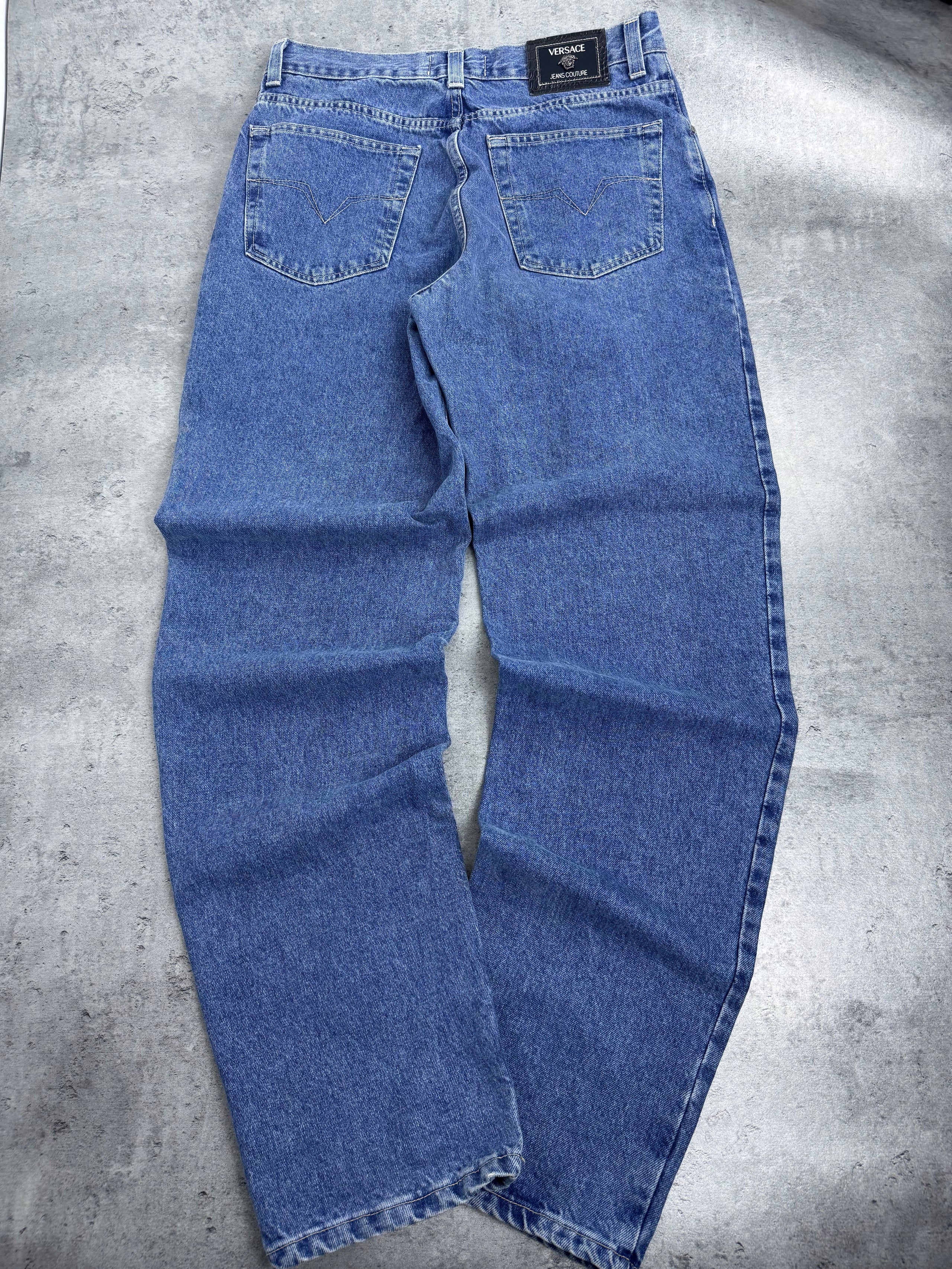 Versace Jeans Couture 90s Spodnie Jeansowe Luźne Baggy Straight Leg Jeans Designer Premium