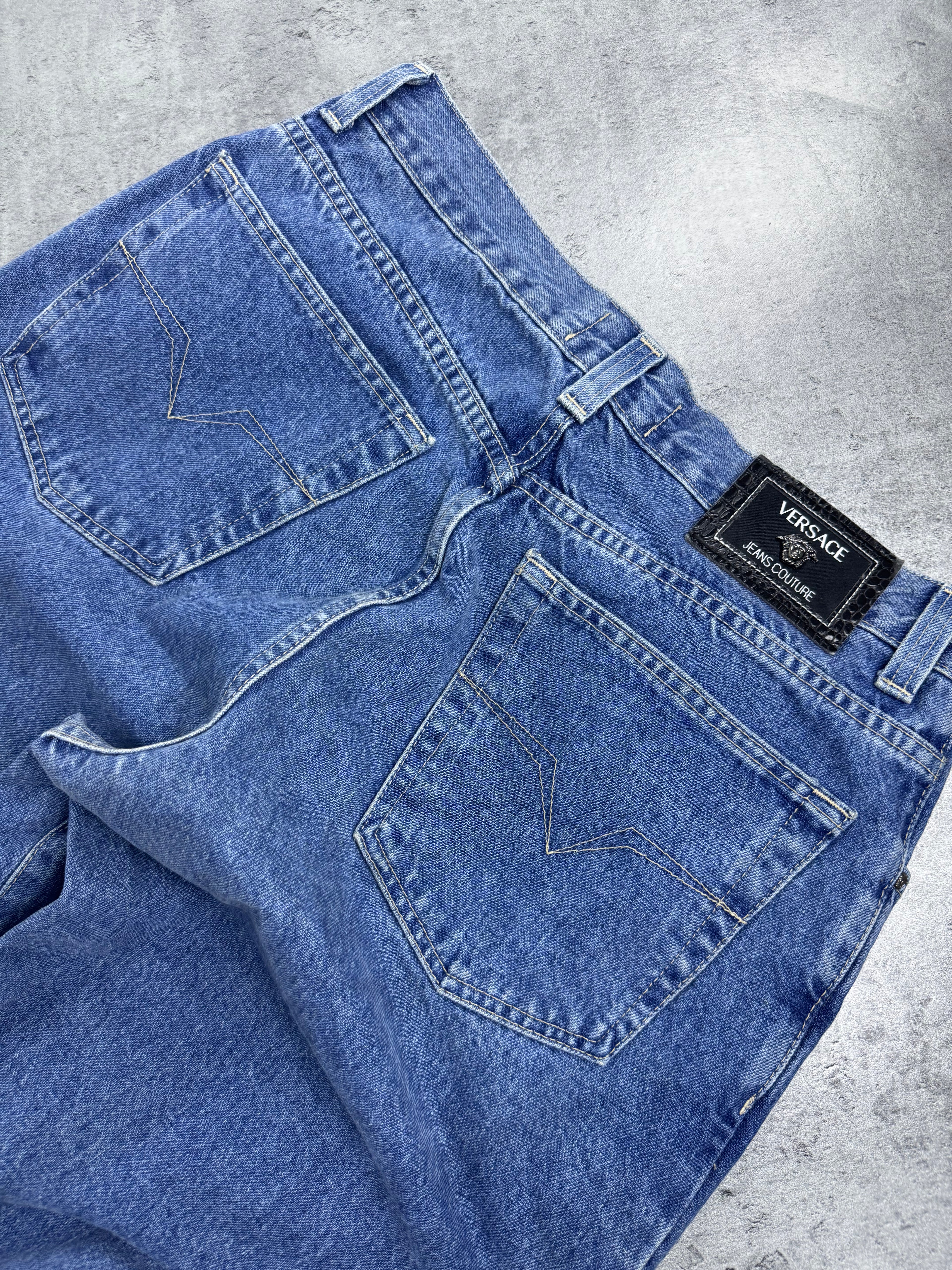 Versace Jeans Couture 90s Spodnie Jeansowe Luźne Baggy Straight Leg Jeans Designer Premium