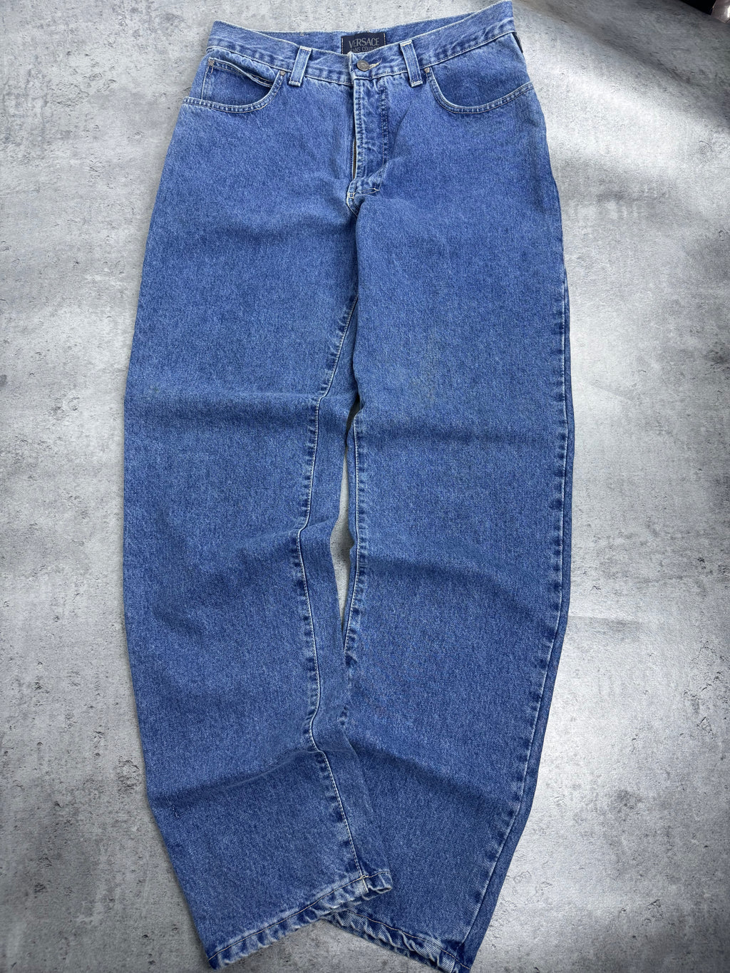 Versace Jeans Couture 90s Spodnie Jeansowe Luźne Baggy Straight Leg Jeans Designer Premium