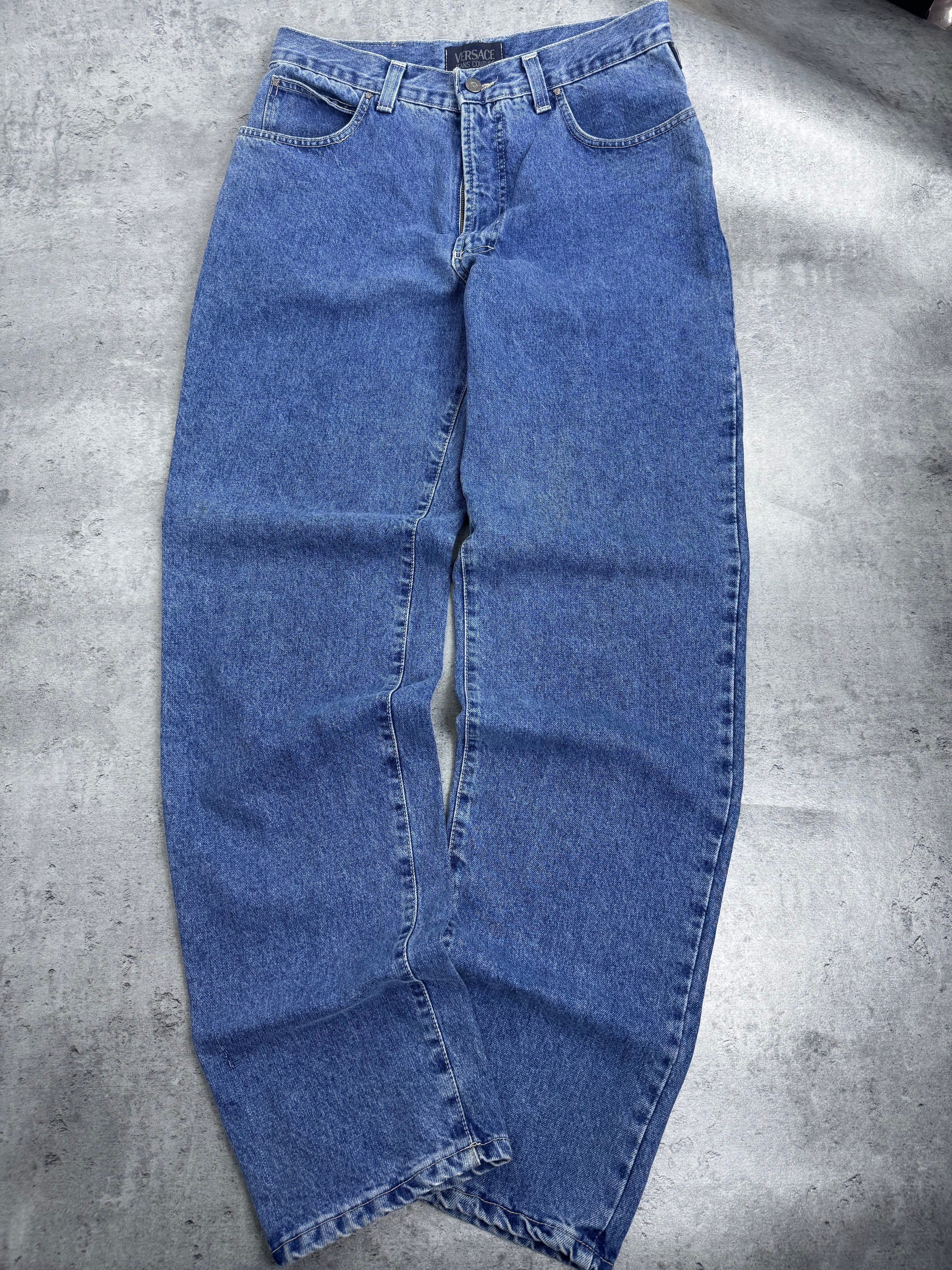 Versace Jeans Couture 90s Spodnie Jeansowe Luźne Baggy Straight Leg Jeans Designer Premium