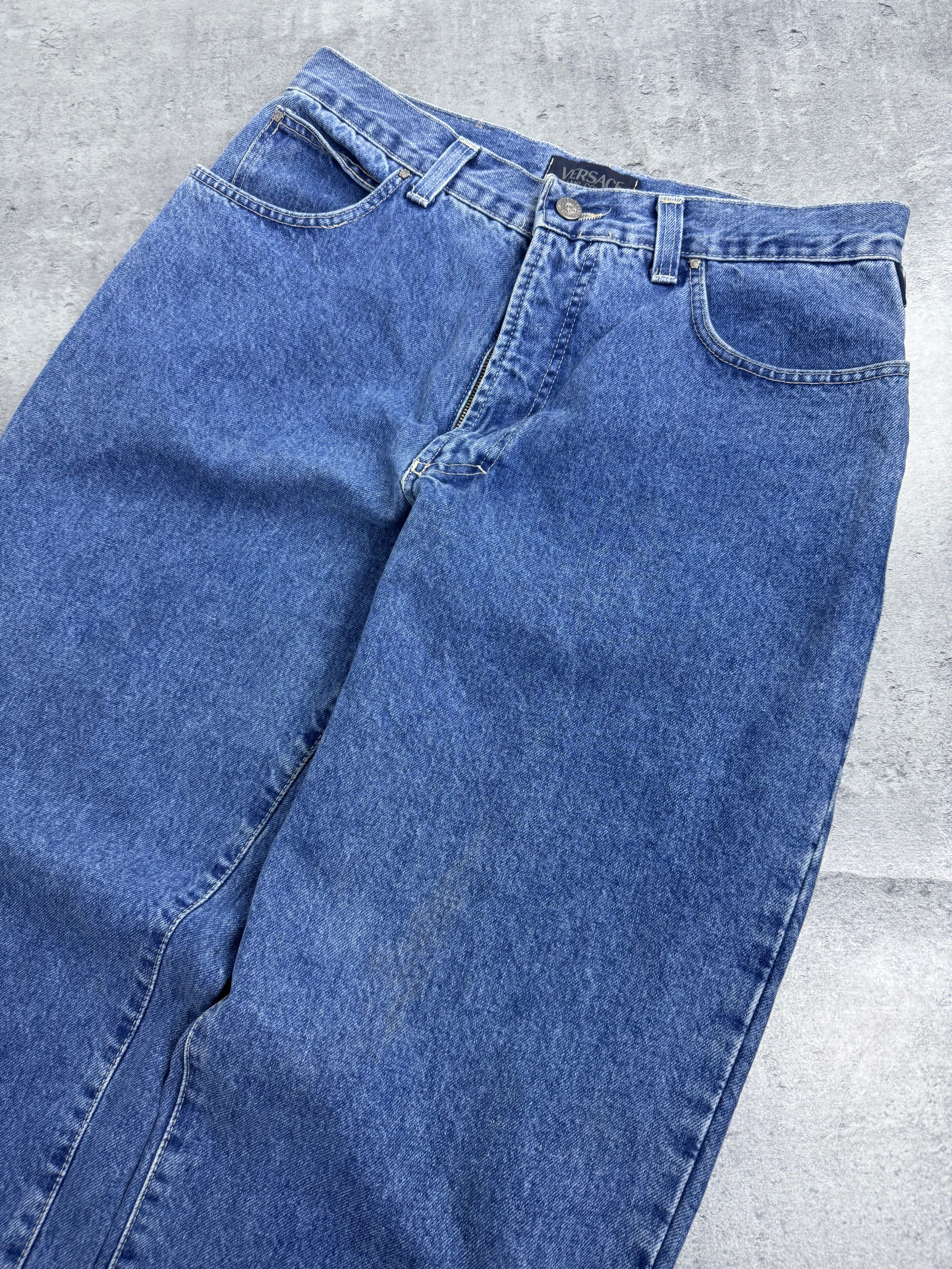 Versace Jeans Couture 90s Spodnie Jeansowe Luźne Baggy Straight Leg Jeans Designer Premium