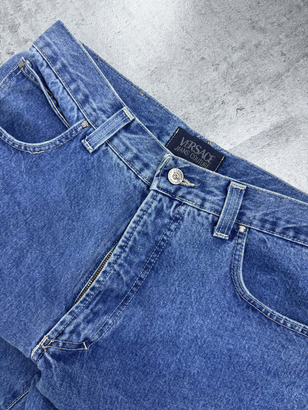 Versace Jeans Couture 90s Spodnie Jeansowe Luźne Baggy Straight Leg Jeans Designer Premium