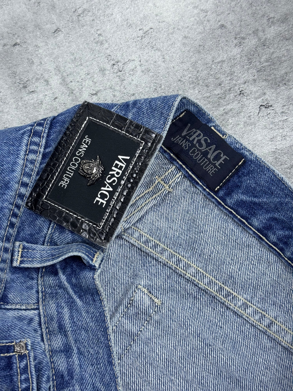 Versace Jeans Couture 90s Spodnie Jeansowe Luźne Baggy Straight Leg Jeans Designer Premium