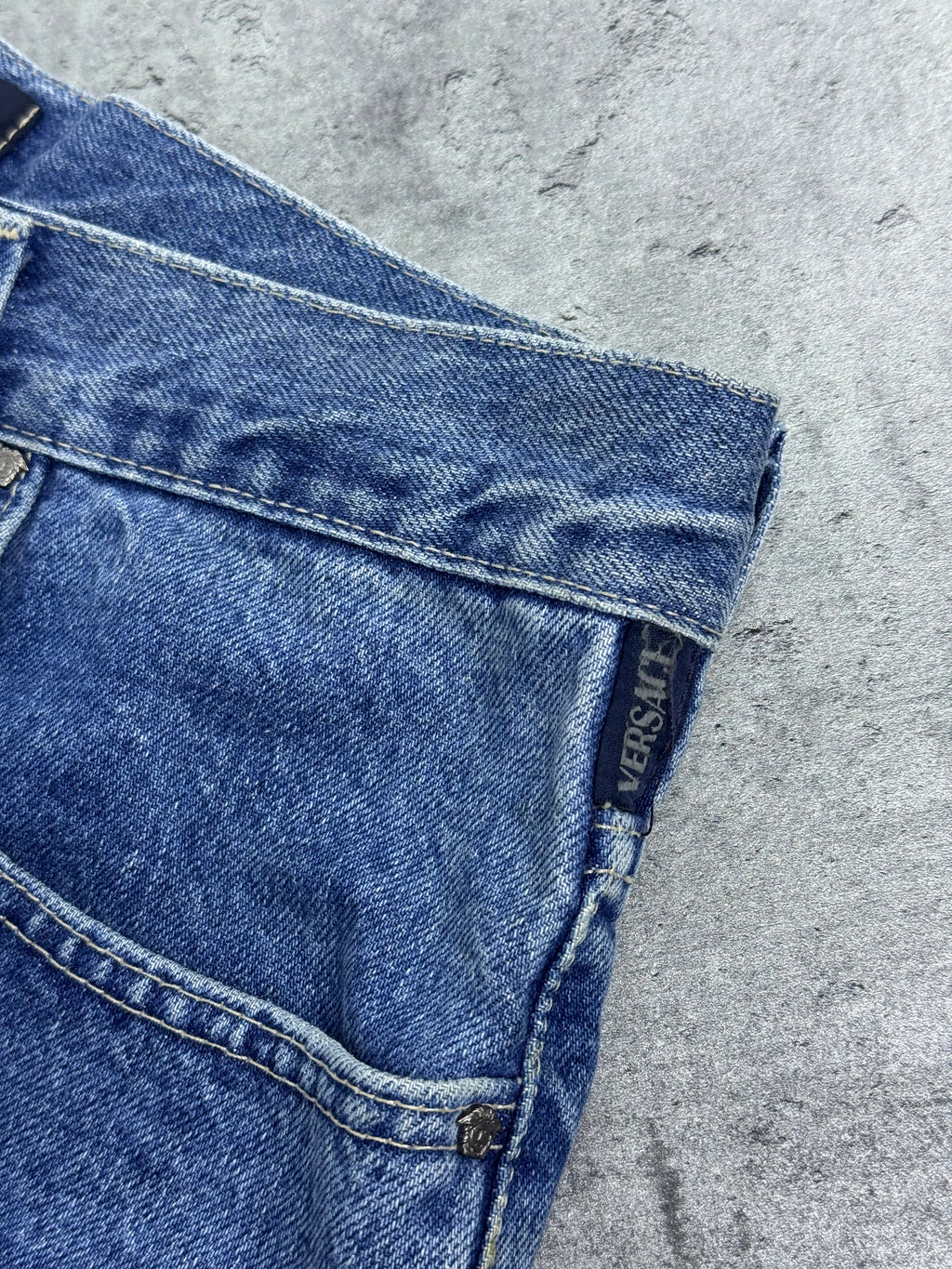 Versace Jeans Couture 90s Spodnie Jeansowe Luźne Baggy Straight Leg Jeans Designer Premium