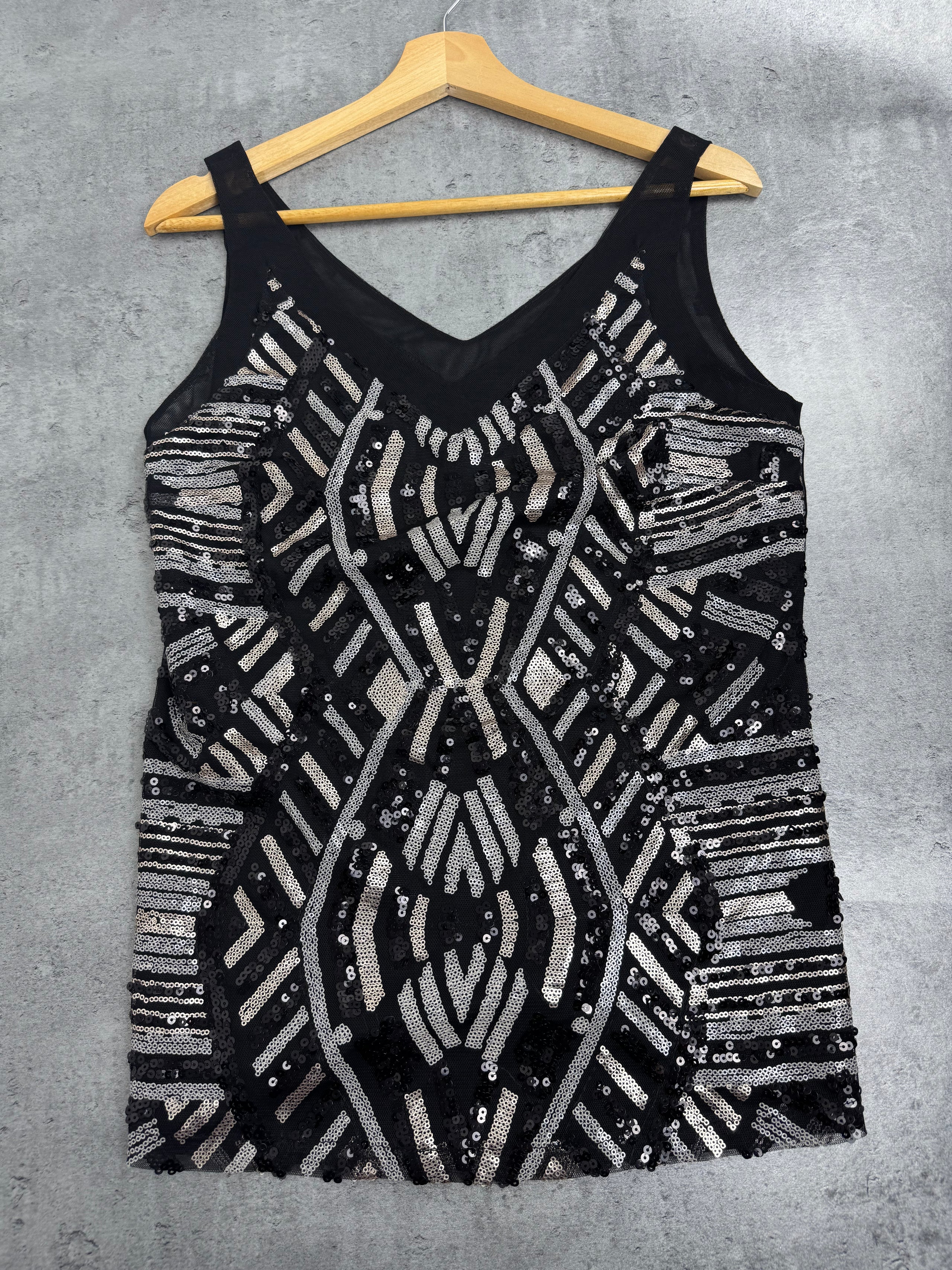 Frank Lyman Paris Bluzka 90s Vintage cekinowa glamour bling sexy summer premium designer wieczorowa