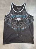 Xzavier Made in USA Podkoszulek Tank Top Koszulka na Ramiączkach y2k Affliction Style Skull Grunge 2000s