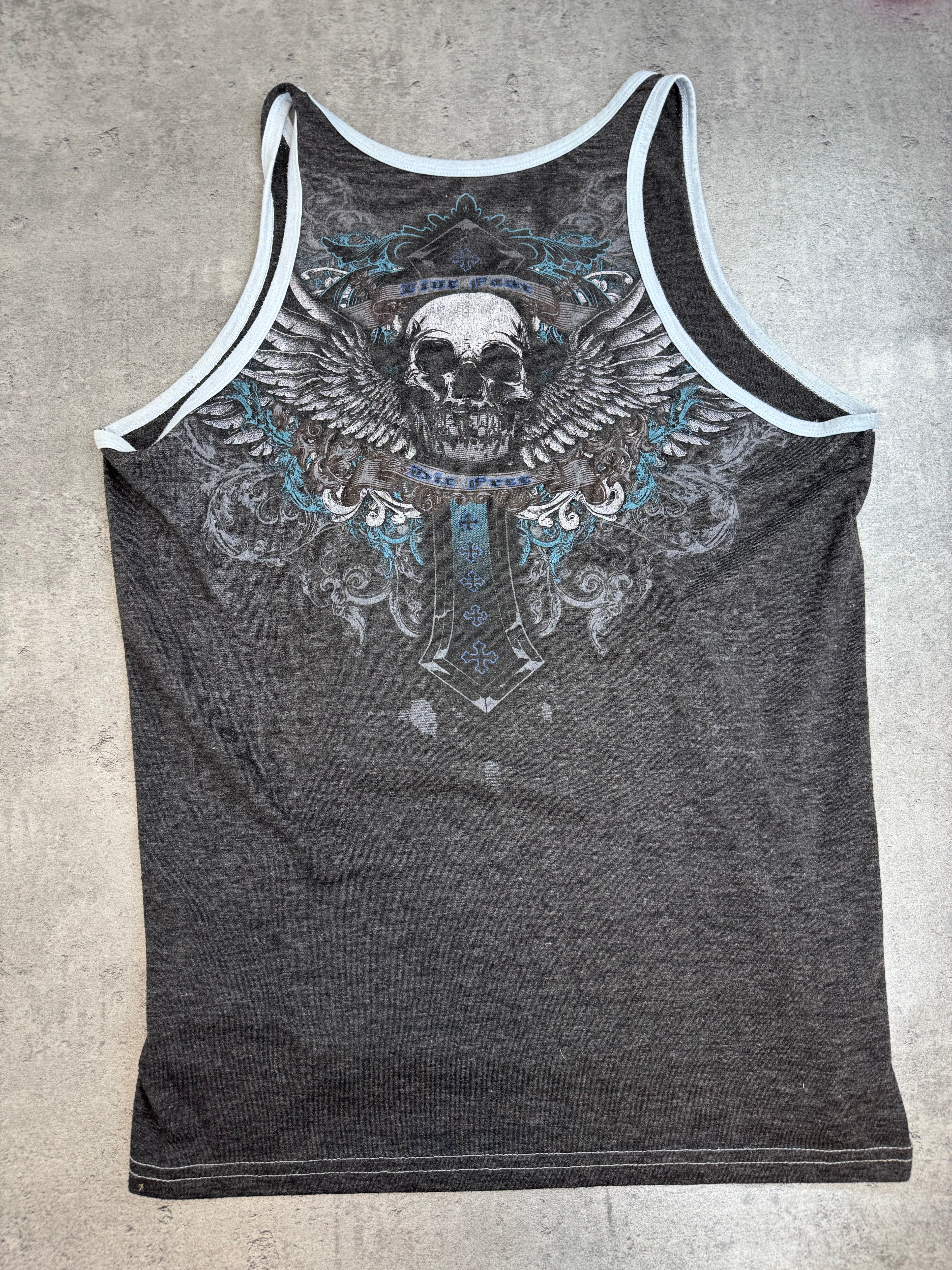 Xzavier Made in USA Podkoszulek Tank Top Koszulka na Ramiączkach y2k Affliction Style Skull Grunge 2000s