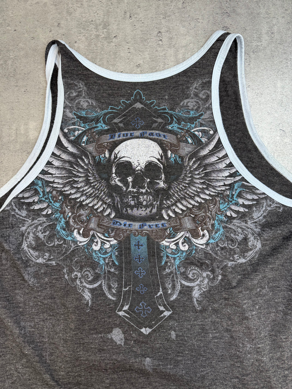 Xzavier Made in USA Podkoszulek Tank Top Koszulka na Ramiączkach y2k Affliction Style Skull Grunge 2000s