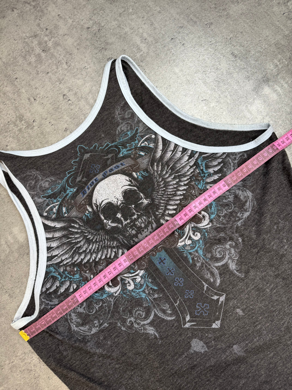 Xzavier Made in USA Podkoszulek Tank Top Koszulka na Ramiączkach y2k Affliction Style Skull Grunge 2000s