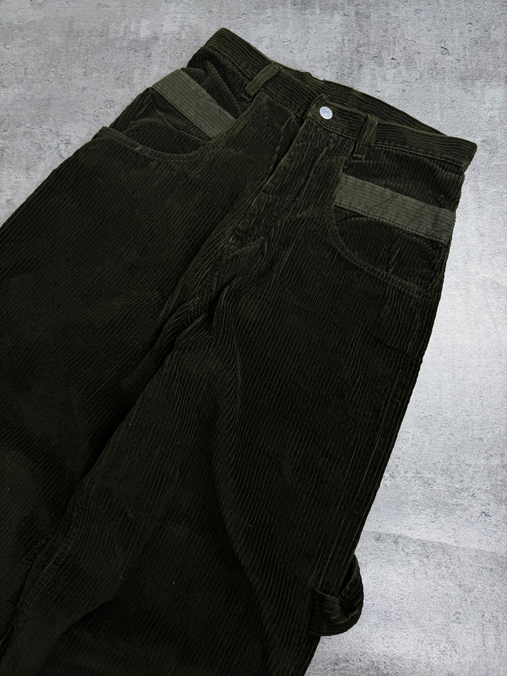 Alien Rare Y2K Corduroy Baggy Pants Szerokie Spodnie Luźne UFO 2000s sztruksowe embroidery skater