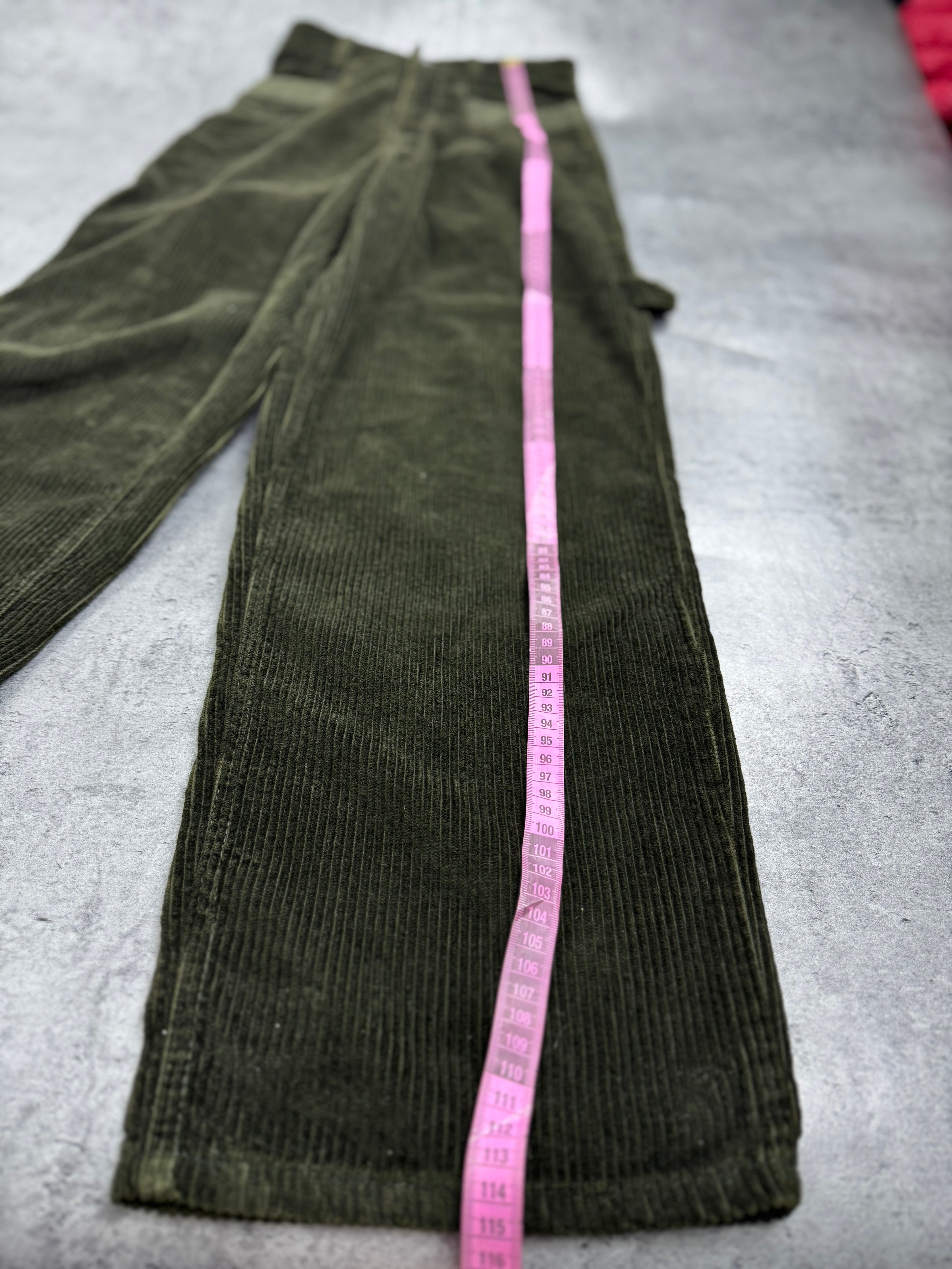 Alien Rare Y2K Corduroy Baggy Pants Szerokie Spodnie Luźne UFO 2000s sztruksowe embroidery skater
