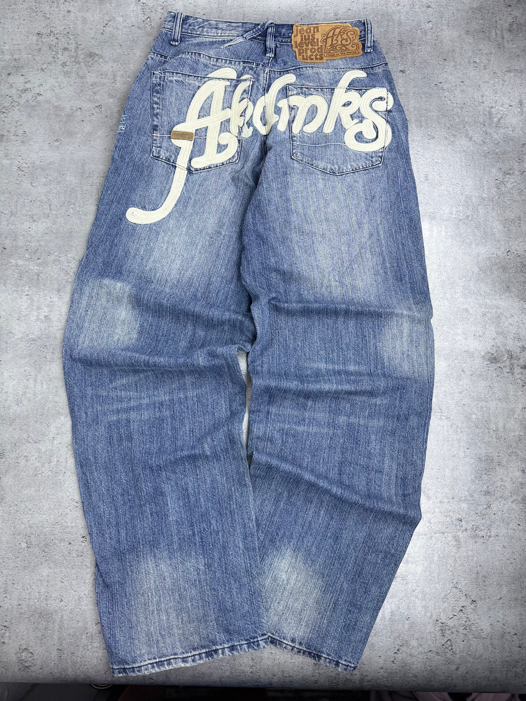 Y2K AKADEMIKS Baggy 2000s Jeans Wide Leg Luźne Spodnie Jeansowe Amerykańskie Vintage