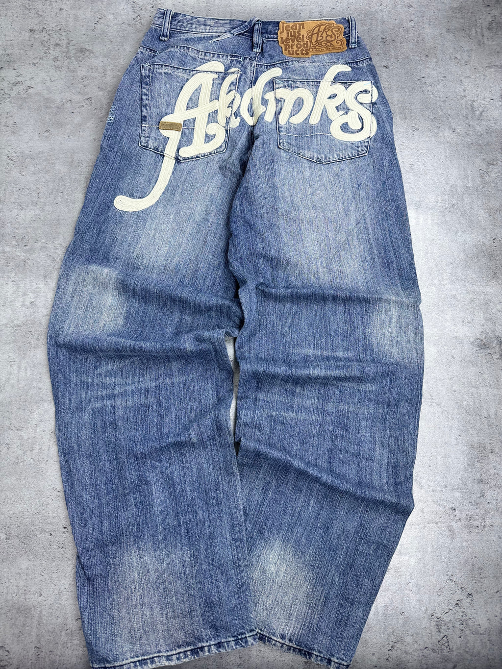 Y2K AKADEMIKS Baggy 2000s Jeans Wide Leg Luźne Spodnie Jeansowe Amerykańskie Vintage