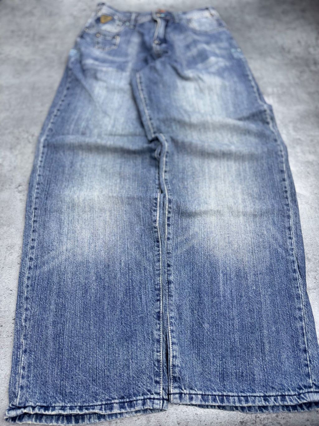 Y2K AKADEMIKS Baggy 2000s Jeans Wide Leg Luźne Spodnie Jeansowe Amerykańskie Vintage