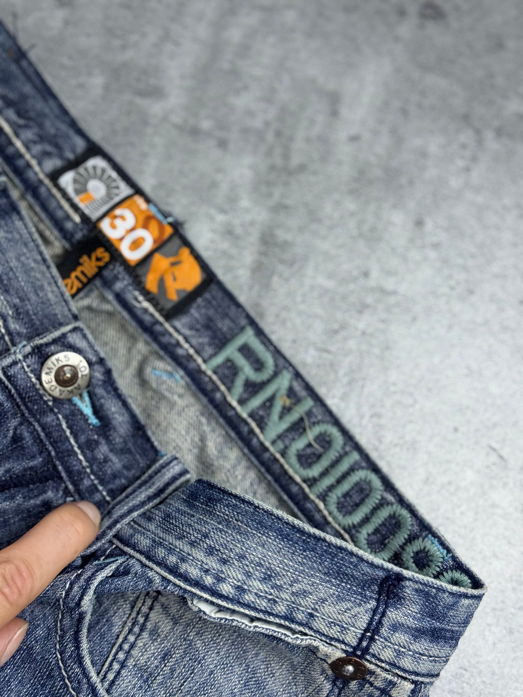 Y2K AKADEMIKS Baggy 2000s Jeans Wide Leg Luźne Spodnie Jeansowe Amerykańskie Vintage
