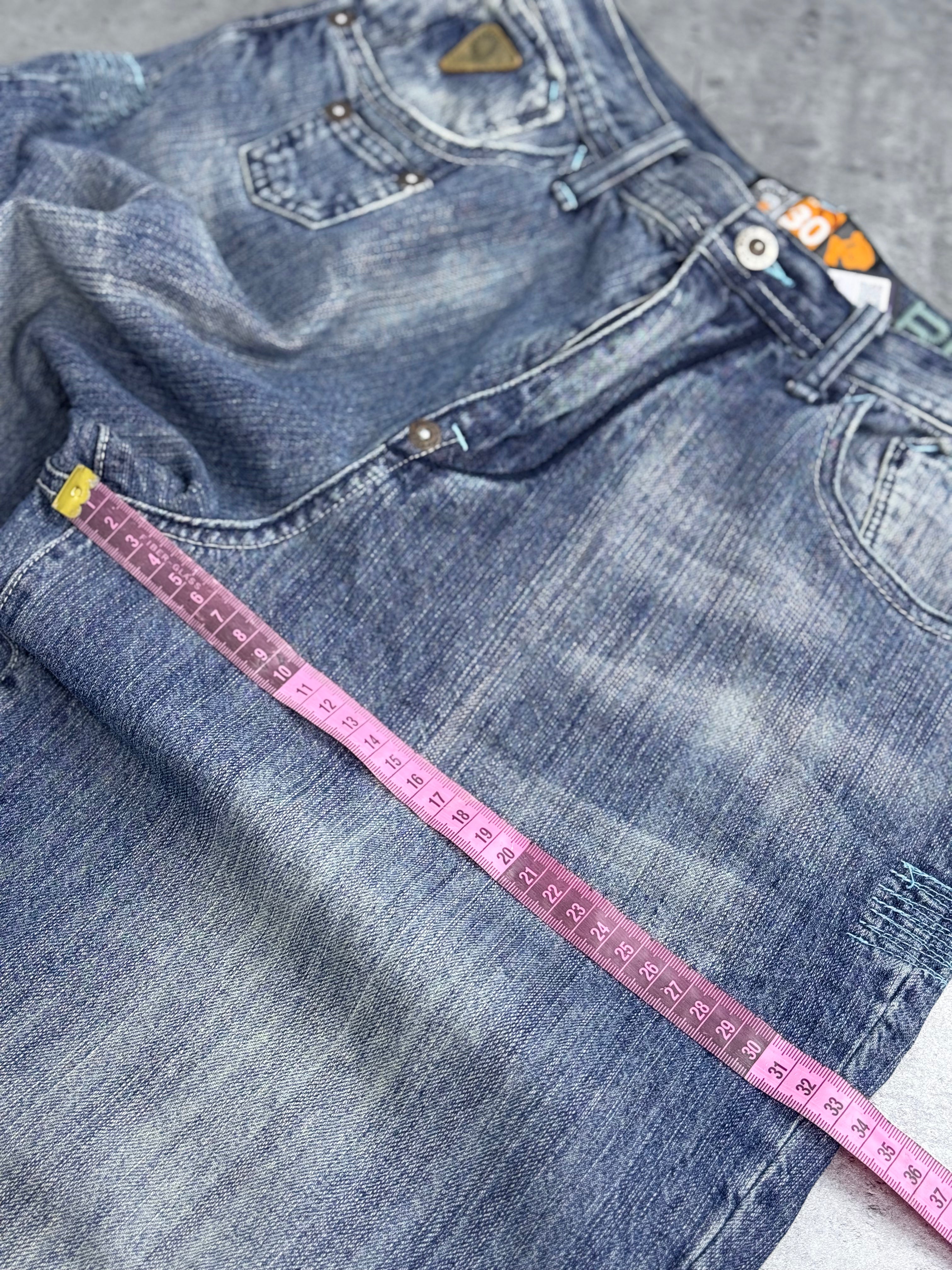 Y2K AKADEMIKS Baggy 2000s Jeans Wide Leg Luźne Spodnie Jeansowe Amerykańskie Vintage