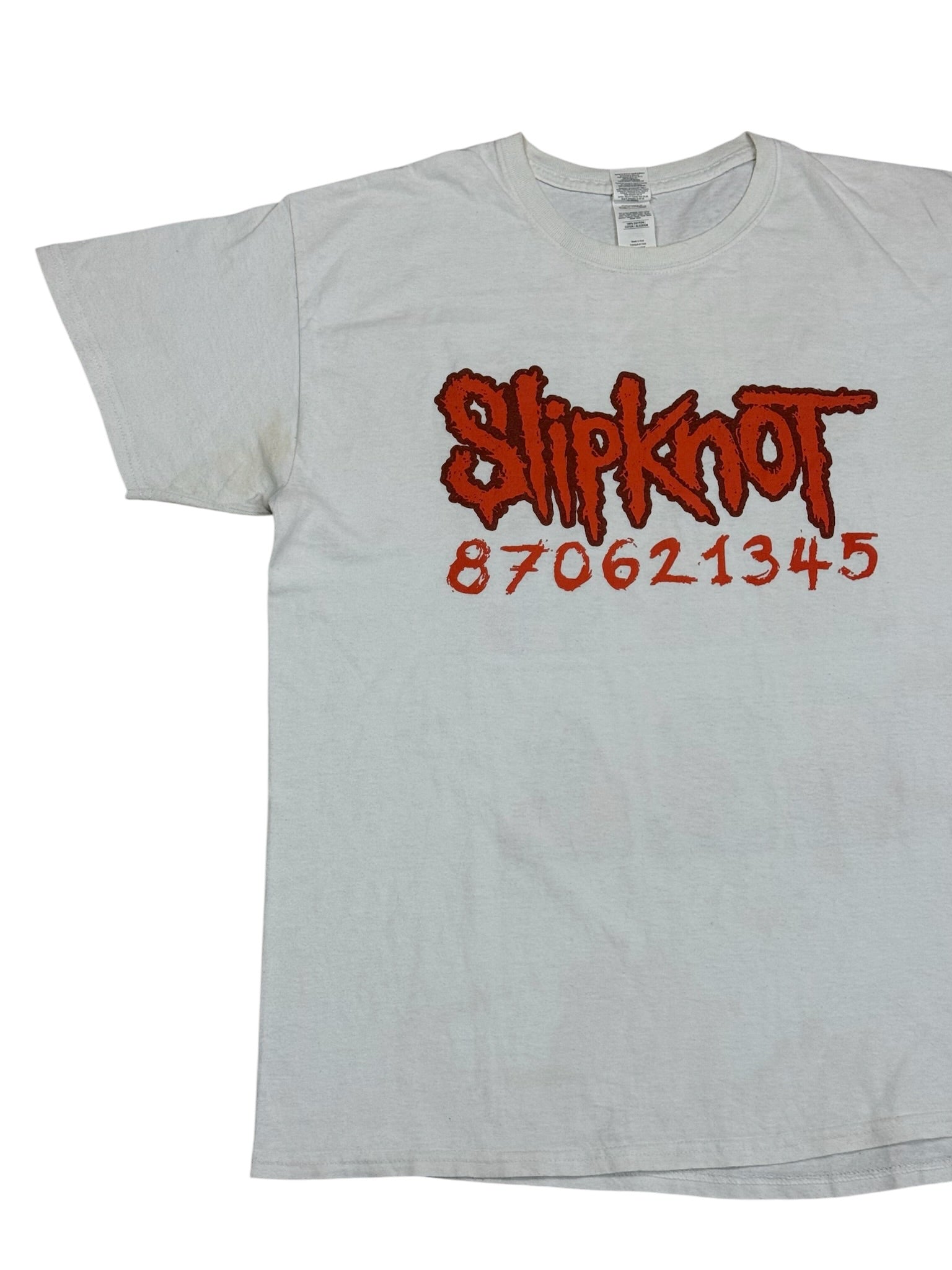 Vintage Slipknot Graphic Print T-shirt Size L White