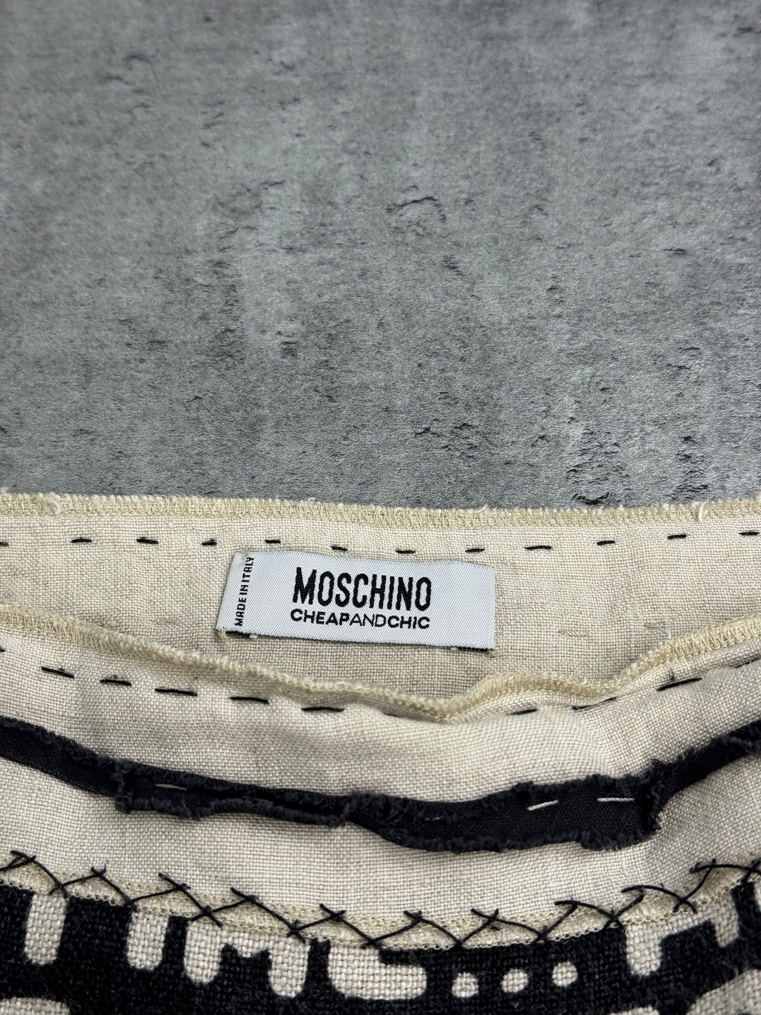 Moschino Cheap And Chic Vintage Linen Lniana y2k spódnica 2000s Britney Spears Madonna