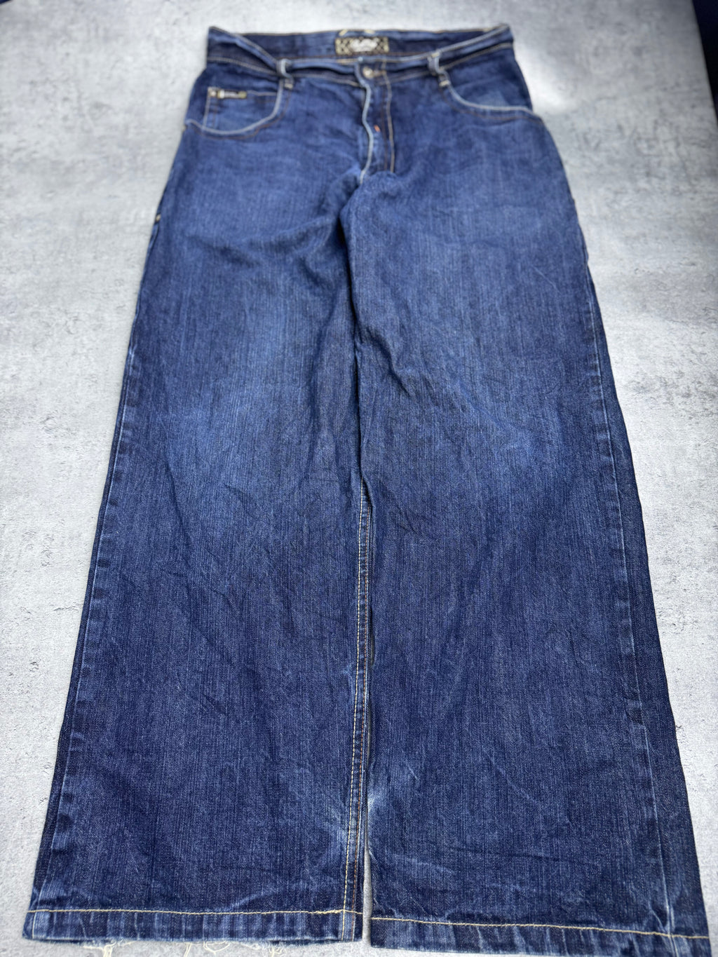 Authentic Baggy Southpole Wide Leg Jeans Spodnie Y2K embroidery on the back loose fit American