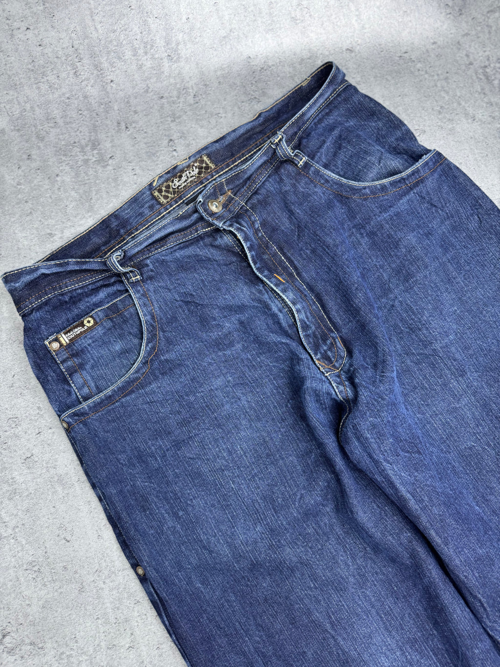 Authentic Baggy Southpole Wide Leg Jeans Spodnie Y2K embroidery on the back loose fit American