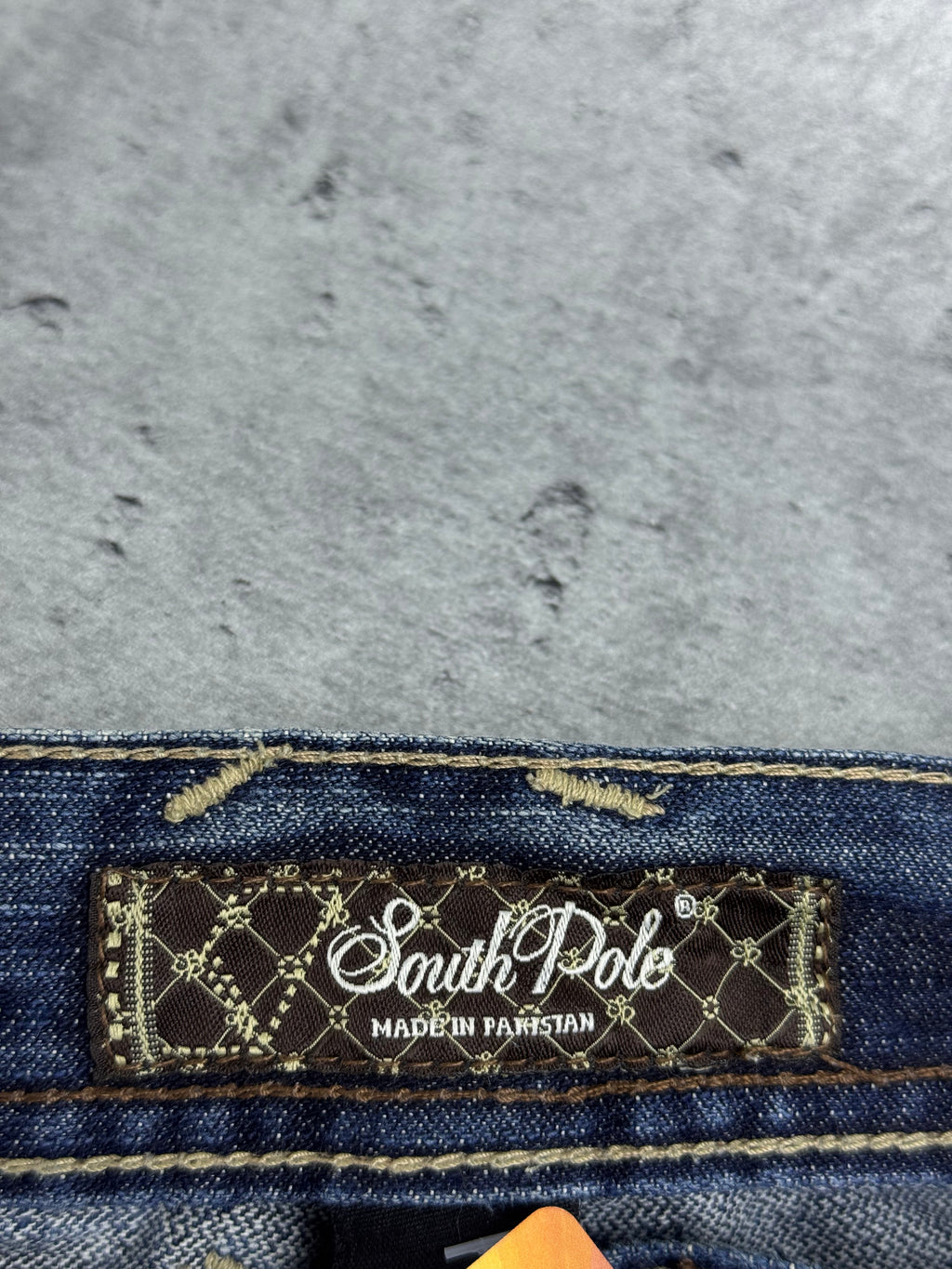 Authentic Baggy Southpole Wide Leg Jeans Spodnie Y2K embroidery on the back loose fit American