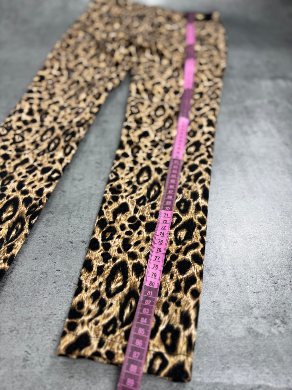 Versace Jeans Couture Spodnie w Panterkę Animal Print Skinny Jeans Designer