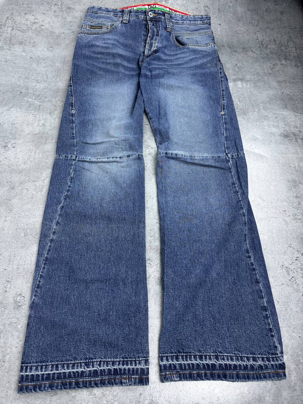 Dolce Gabbana  Straight Leg 2000s Vintage y2k Baggy Jeans Spodnie Jeansowe Designer