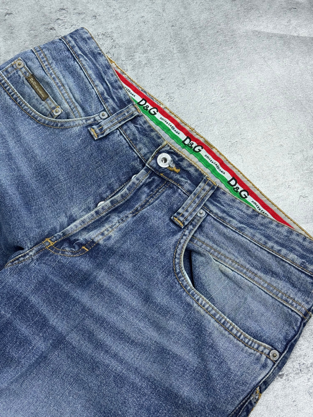Dolce Gabbana  Straight Leg 2000s Vintage y2k Baggy Jeans Spodnie Jeansowe Designer
