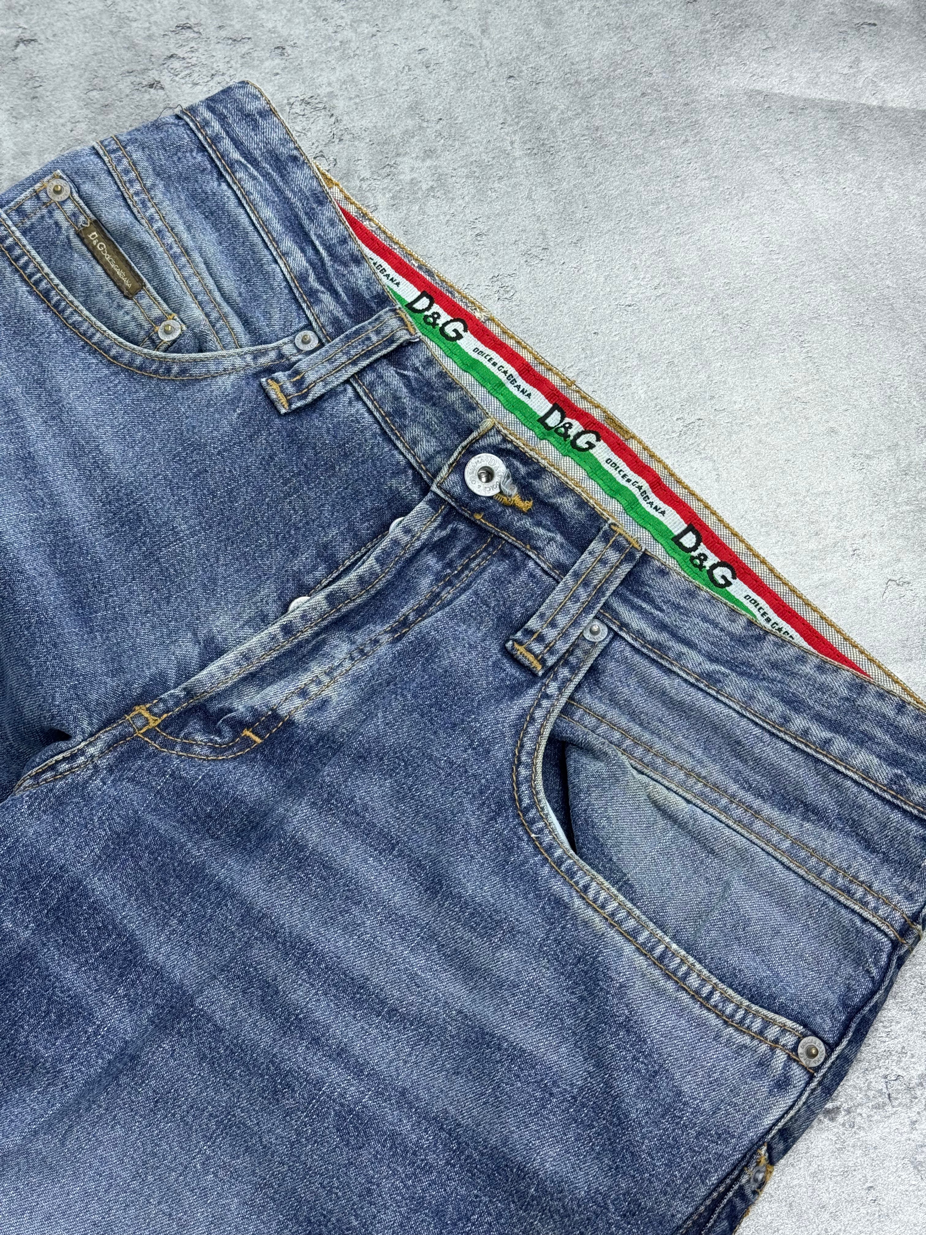 Dolce Gabbana  Straight Leg 2000s Vintage y2k Baggy Jeans Spodnie Jeansowe Designer