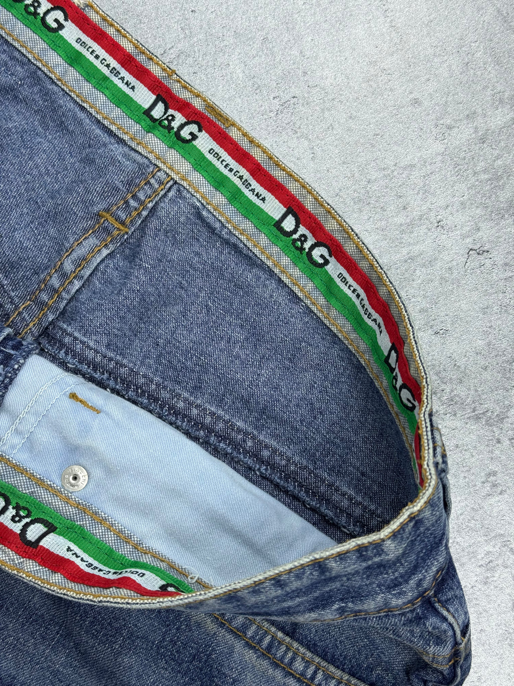 Dolce Gabbana  Straight Leg 2000s Vintage y2k Baggy Jeans Spodnie Jeansowe Designer
