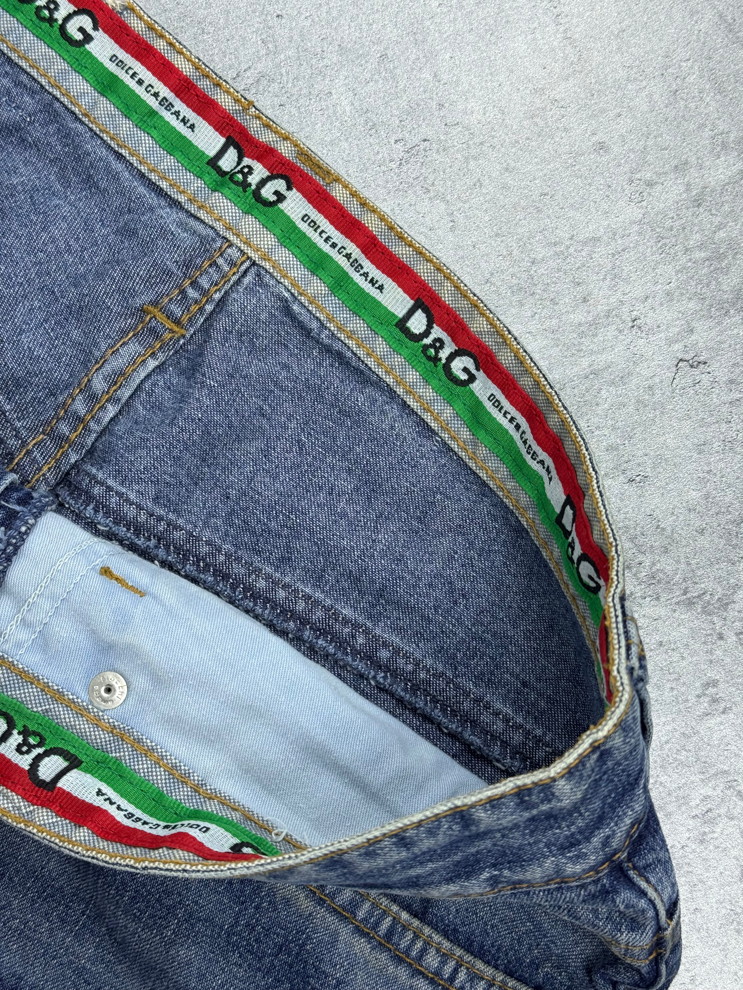 Dolce Gabbana  Straight Leg 2000s Vintage y2k Baggy Jeans Spodnie Jeansowe Designer