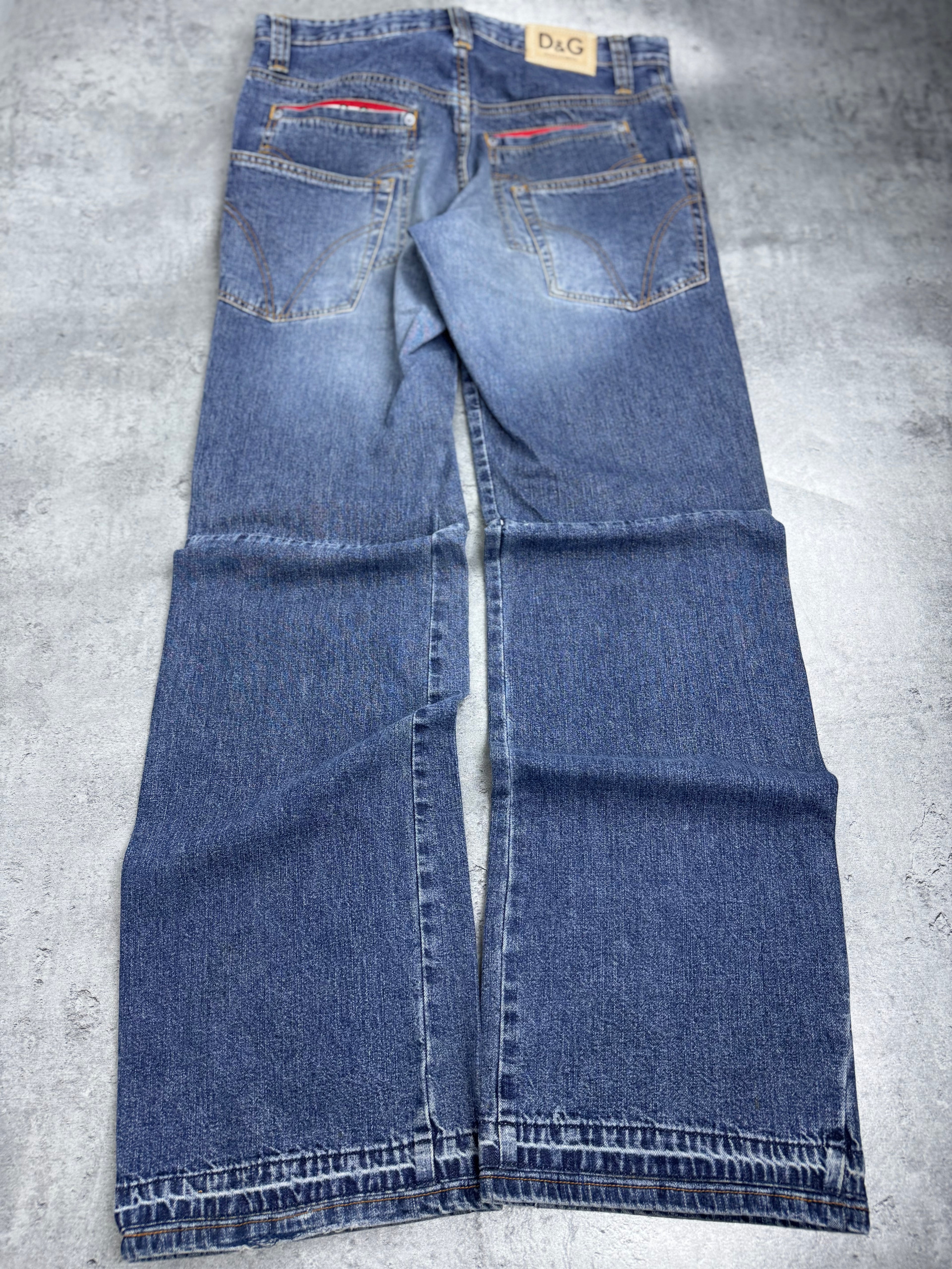 Dolce Gabbana  Straight Leg 2000s Vintage y2k Baggy Jeans Spodnie Jeansowe Designer